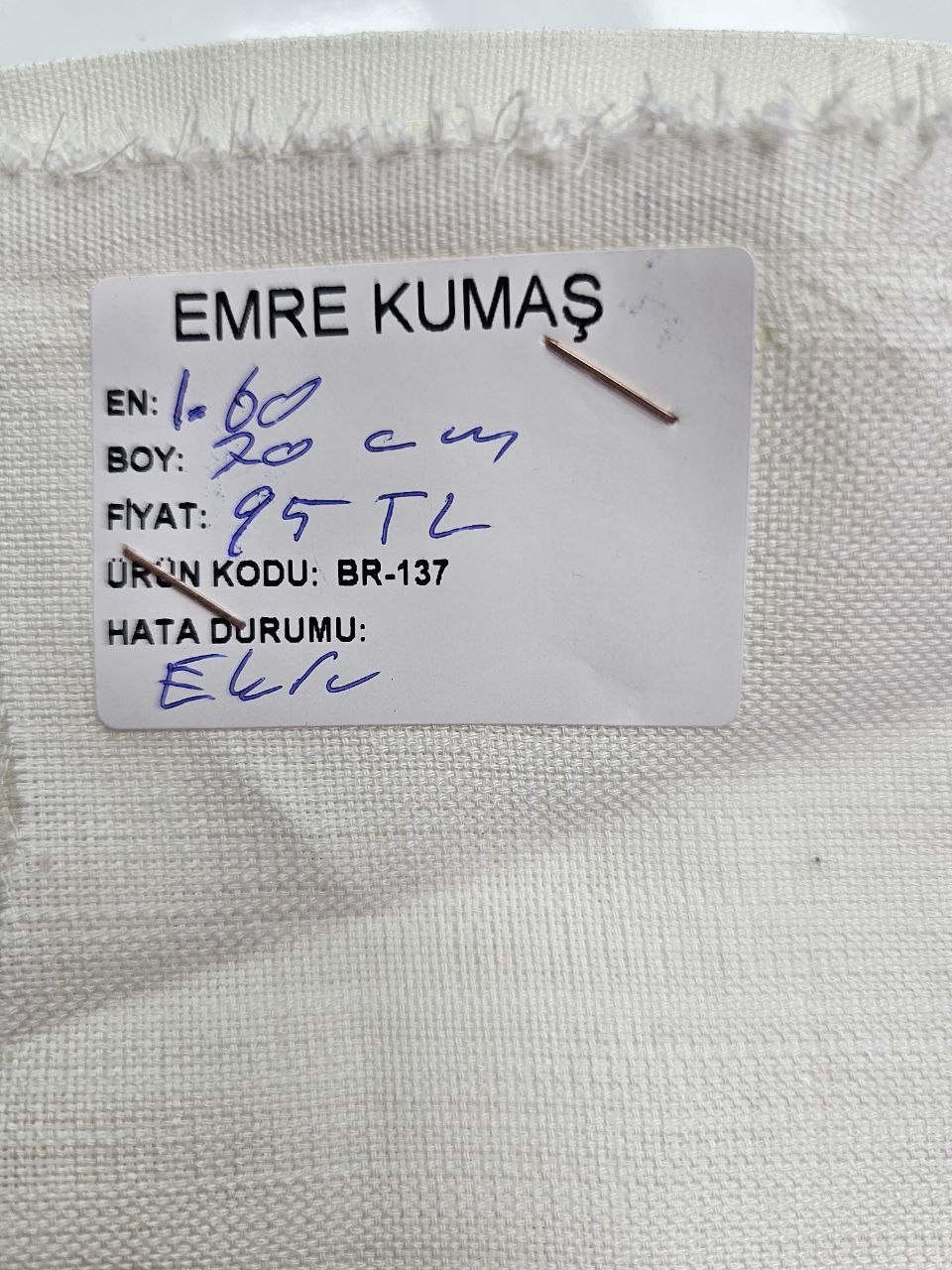 Ekru Renk Simsiz Gardenya Kumaş