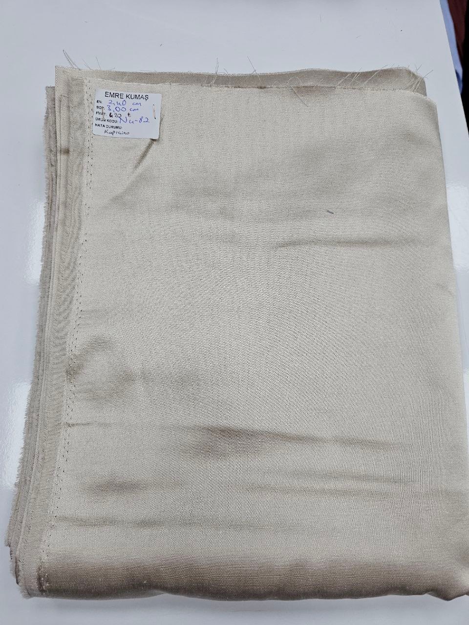 Kapuçino Renk Parlak Pamuk Saten Kumaş