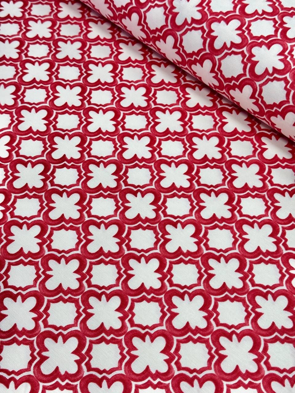 قماش بطة بنقشة جدار أحمر - قماش بطة