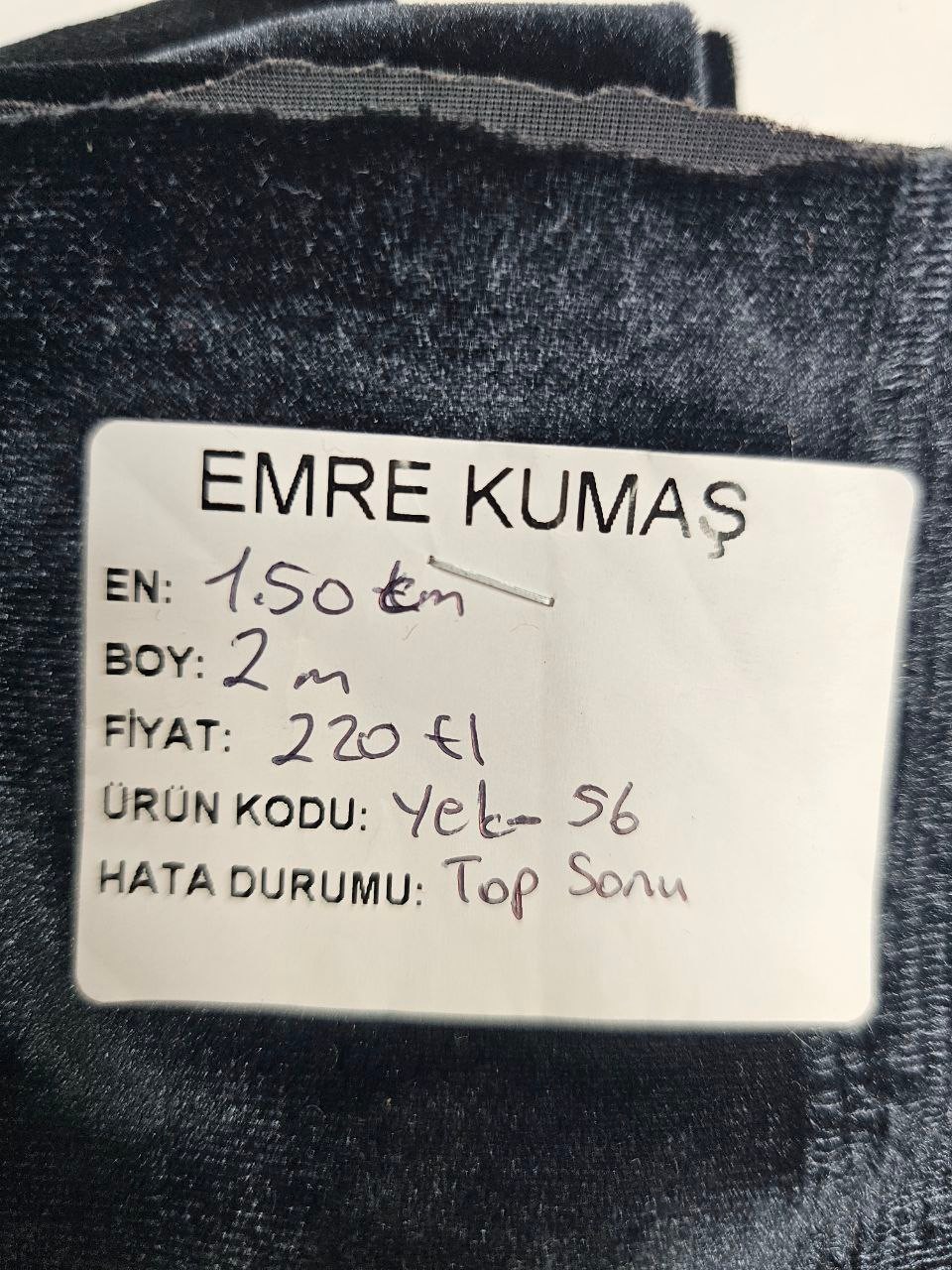 Siyah Renk Giyimlik Kadife Kumaş