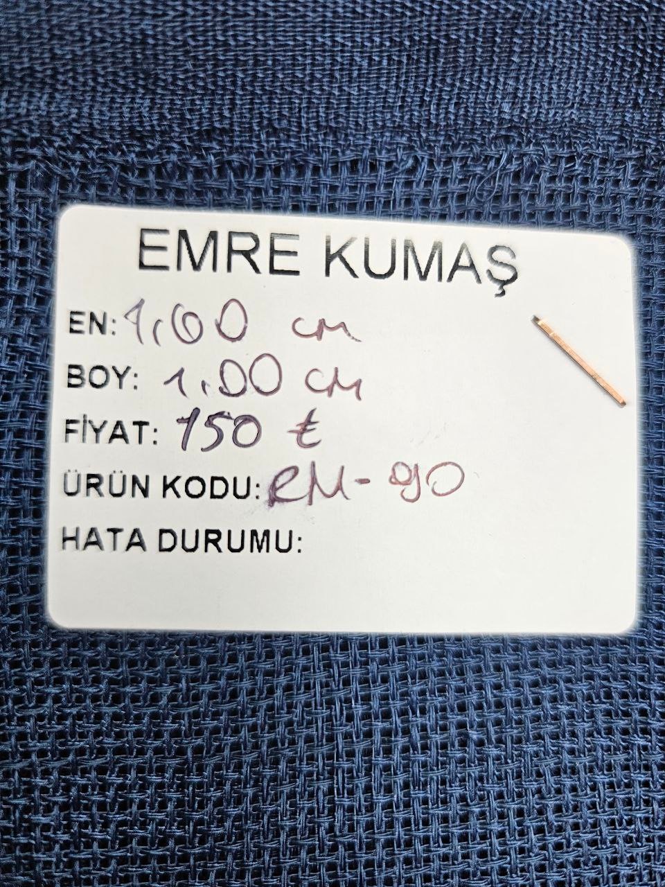 Lacivert Simsiz Linen Kumaş