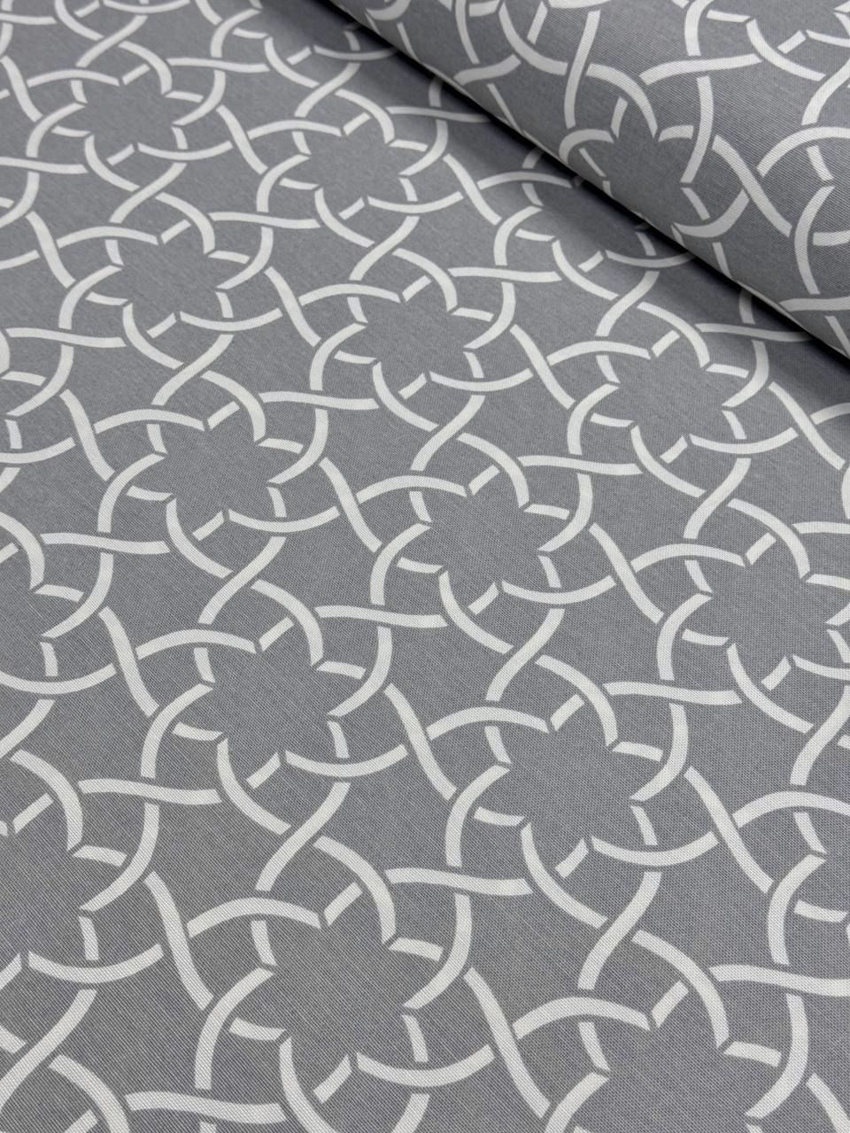 قماش بطة رمادي اللون بنقشة نجمة دائرية - قماش بطة