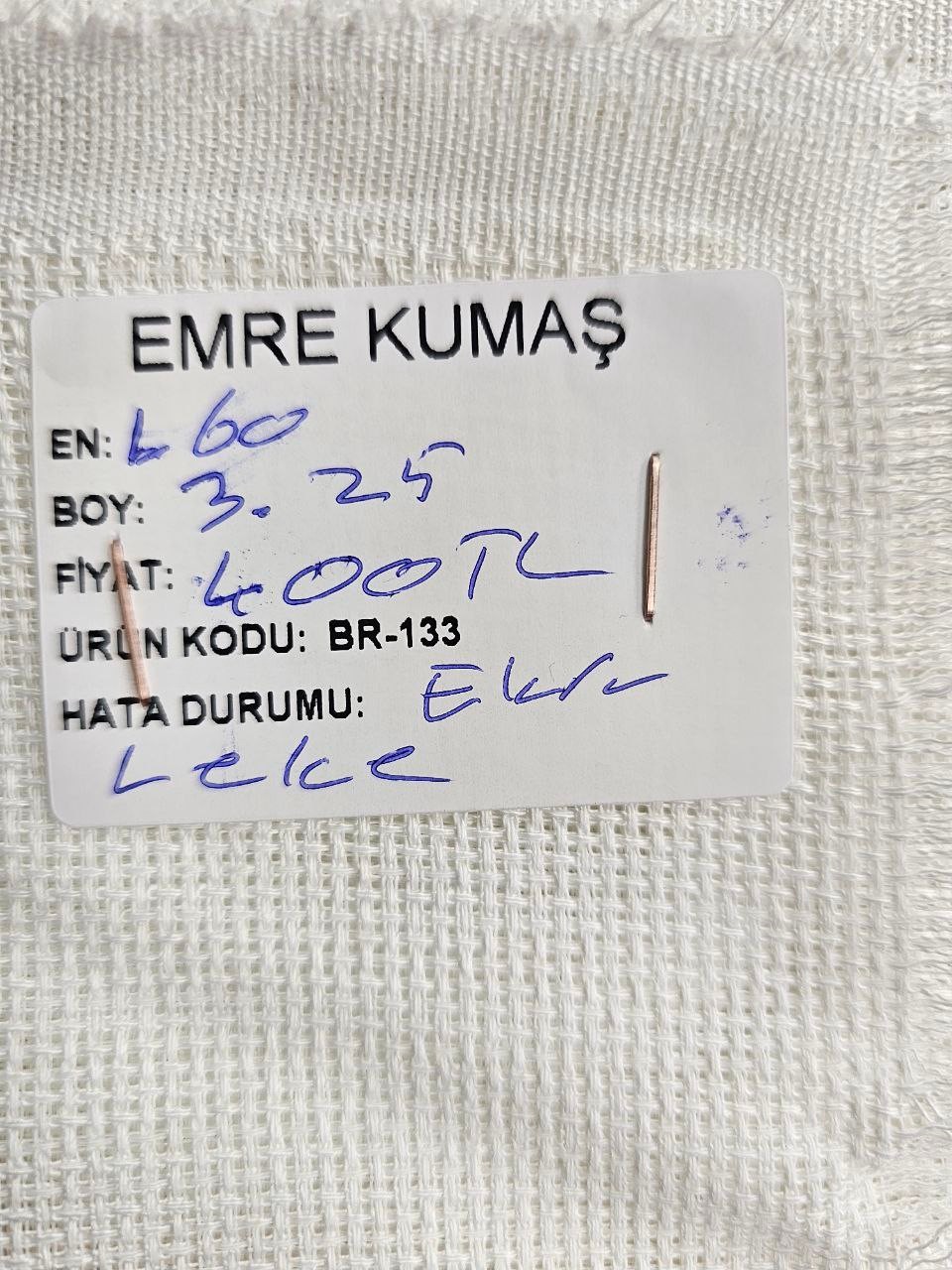 Ekru Renk Simsiz Linen Kumaş