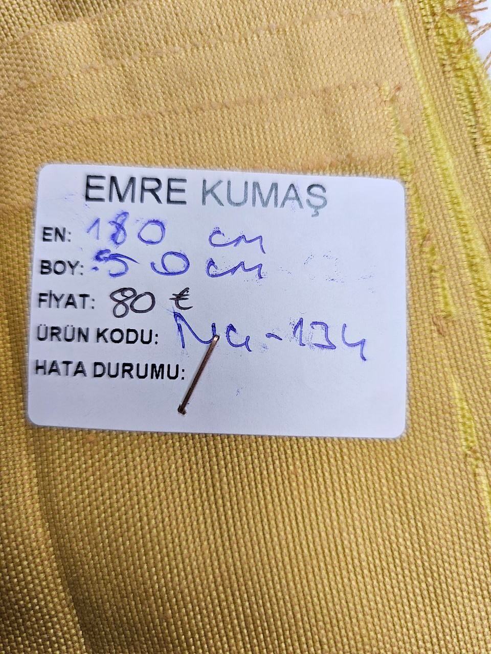 Hardal Sarı Renk Duck Kumaş