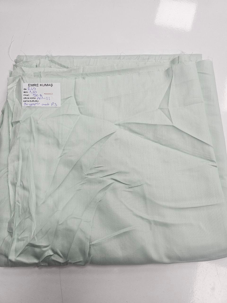 Aqua Green Matte Cotton Satin Fabric