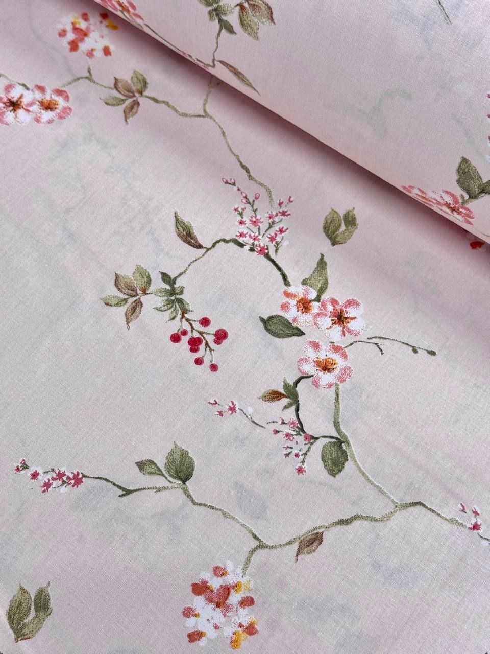 Wella Ihlamur Desen %100 Pamuk Nevresimlik Poplin Kumaş