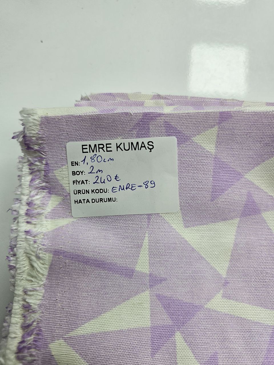 Lilac Triangle Patterned Duck Fabric
