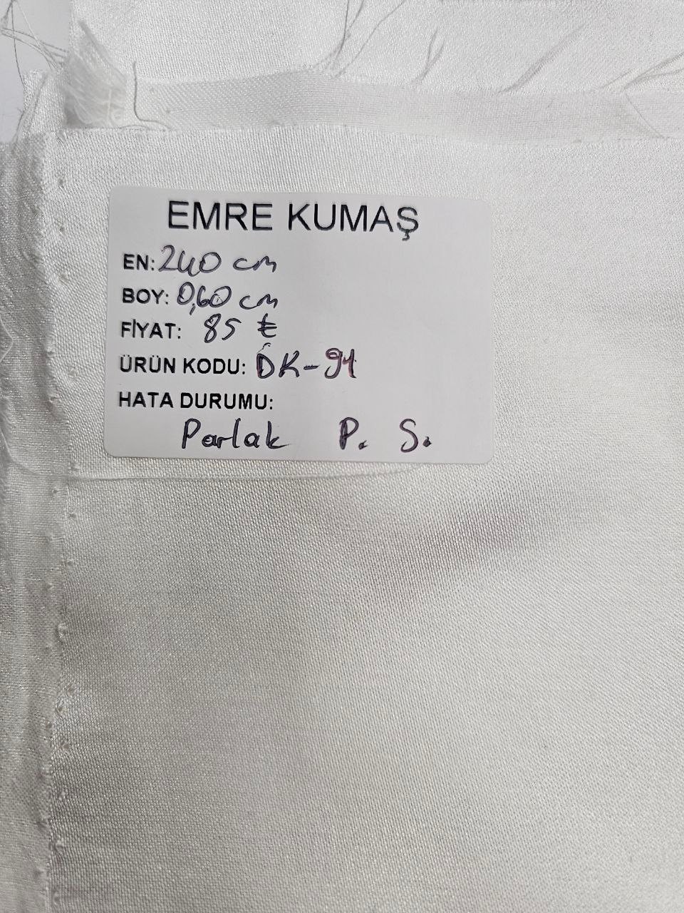 Ecru Shiny Cotton Satin Fabric
