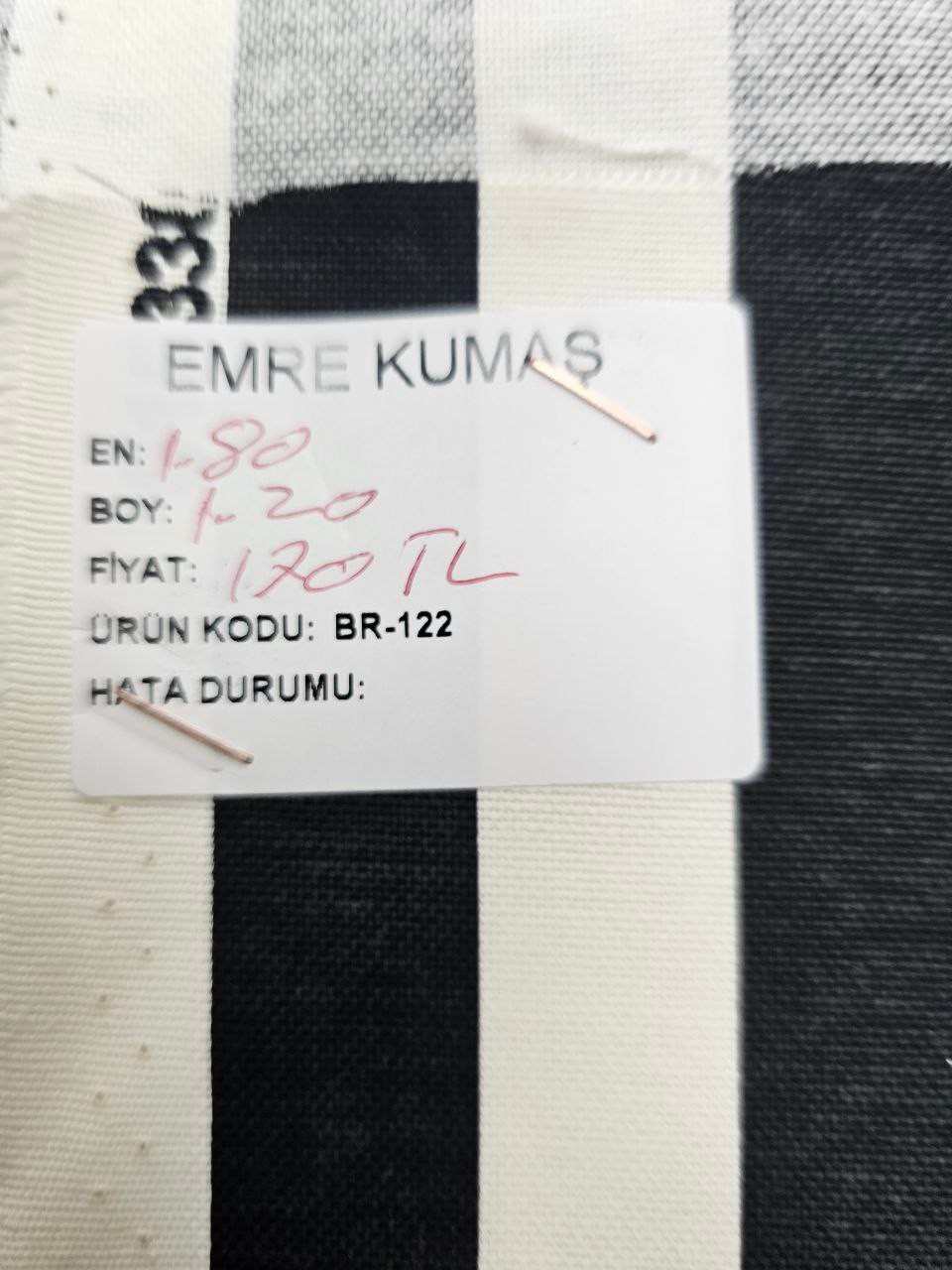Siyah Çizgili Duck Kumaş