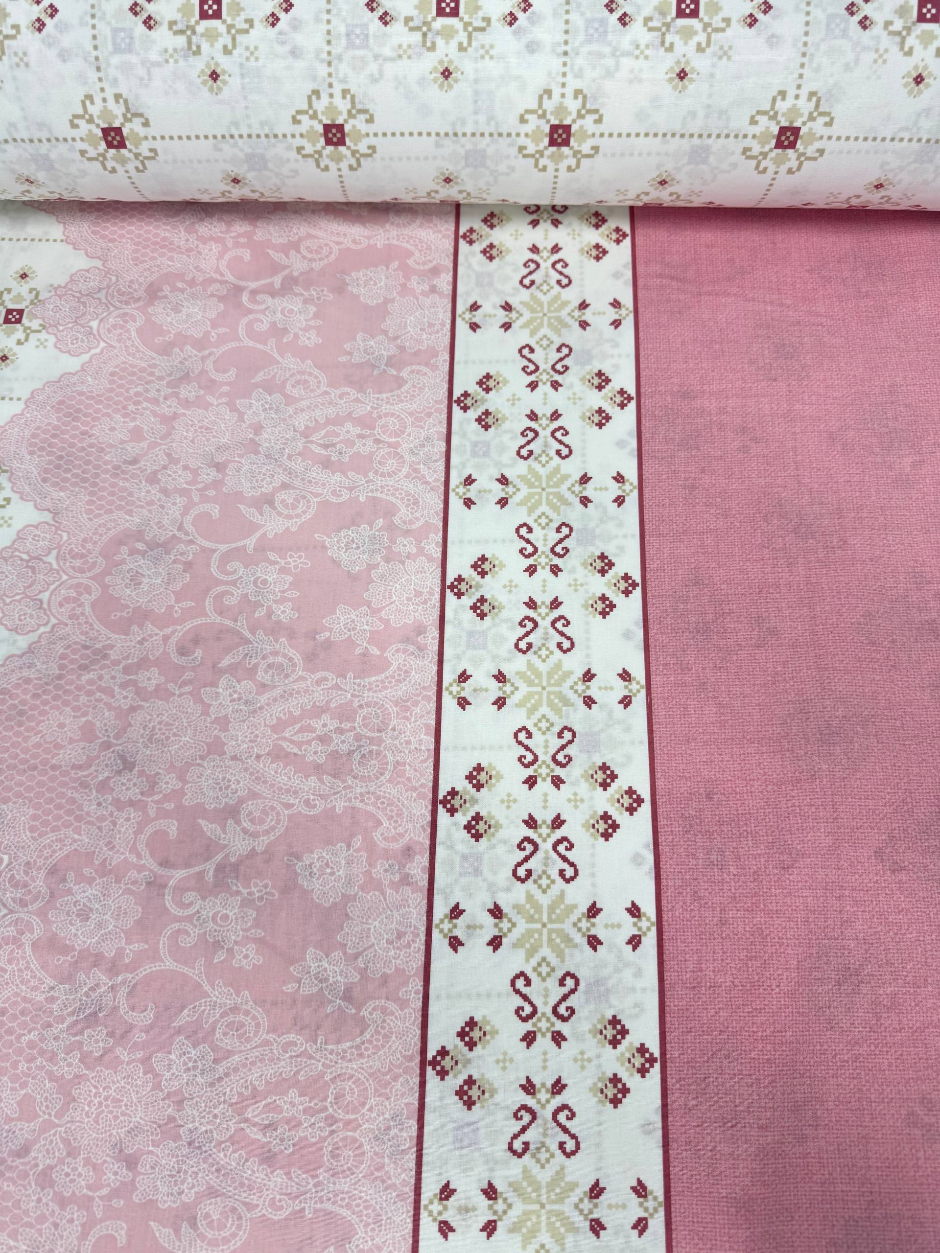 غطاء لحاف من قماش البوبلين القطني 100% بنقشة زهرة اللوتس المميزة - Pembe
