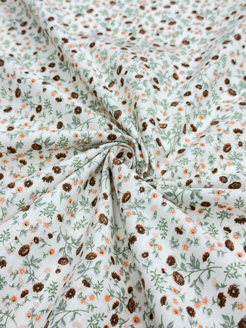Çıtır Çiçek Desenli İthal Poplin Kumaş