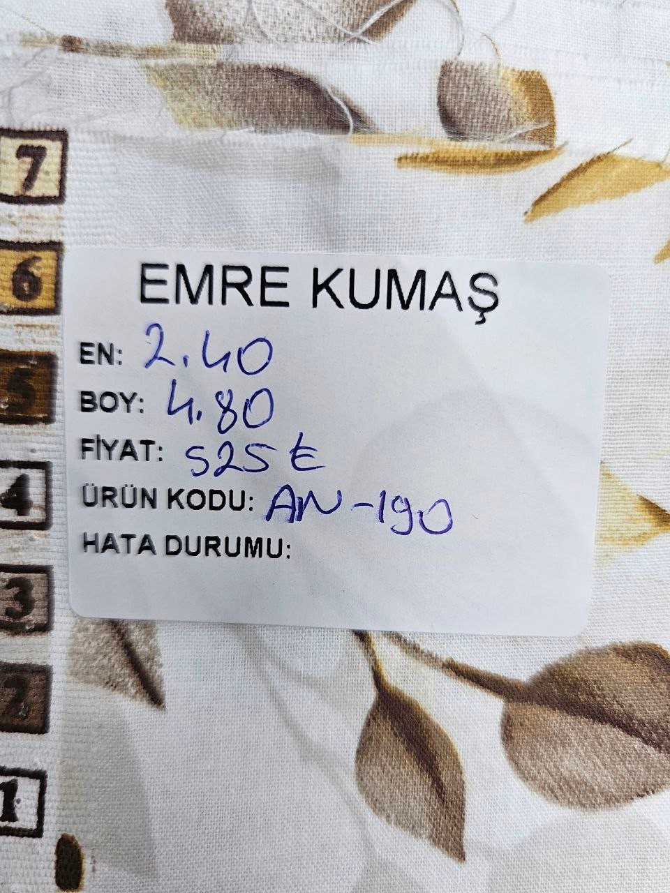 Yaprak Desenli Nevresimlik Poplin Kumaş