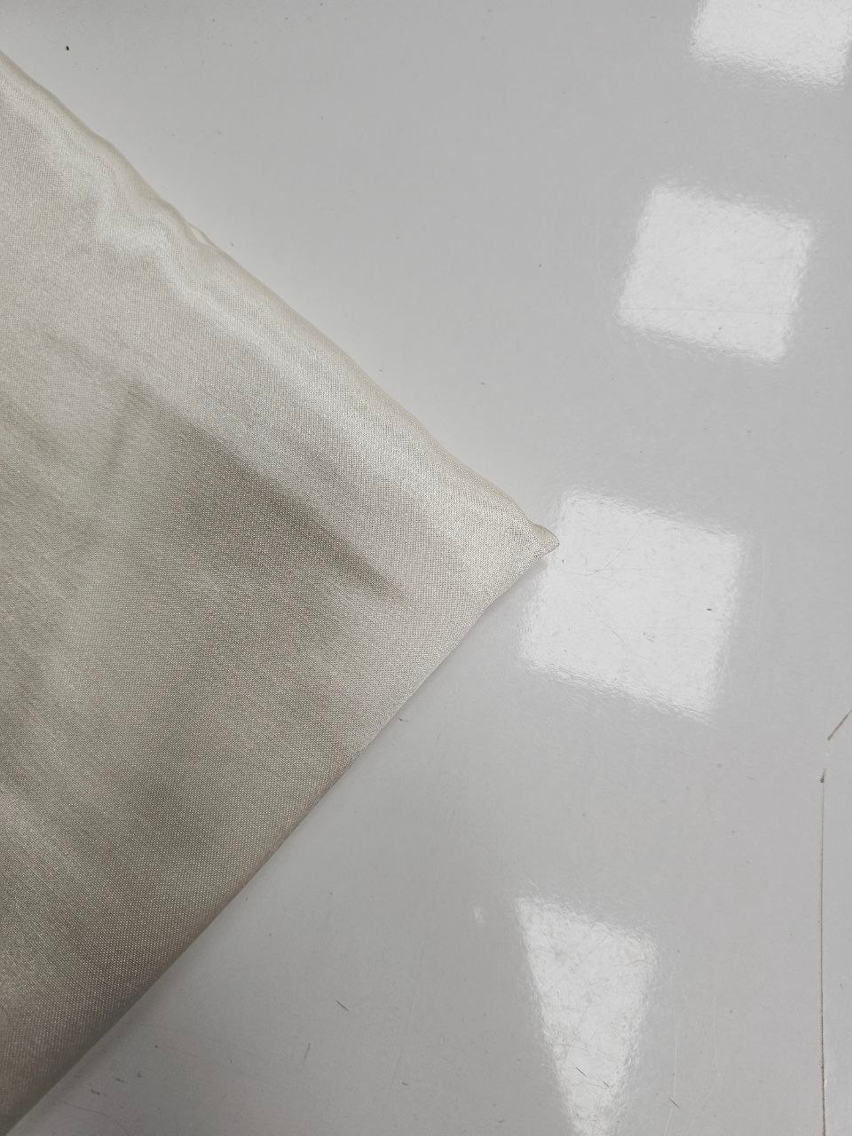 Ecru Color Shiny Cotton Satin Fabric