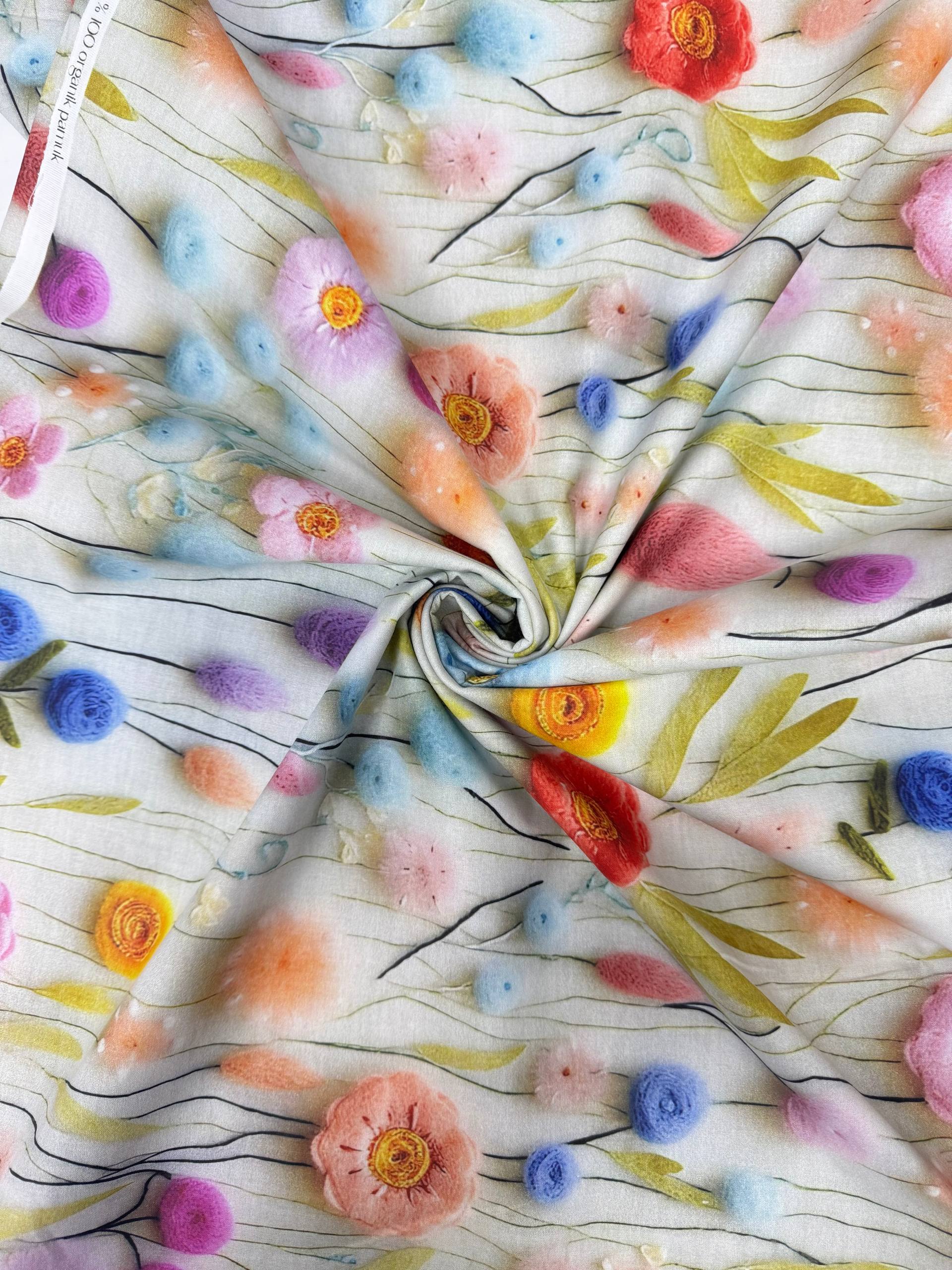 Dijital Baskı Desenli Nevresimlik Poplin Kumaş