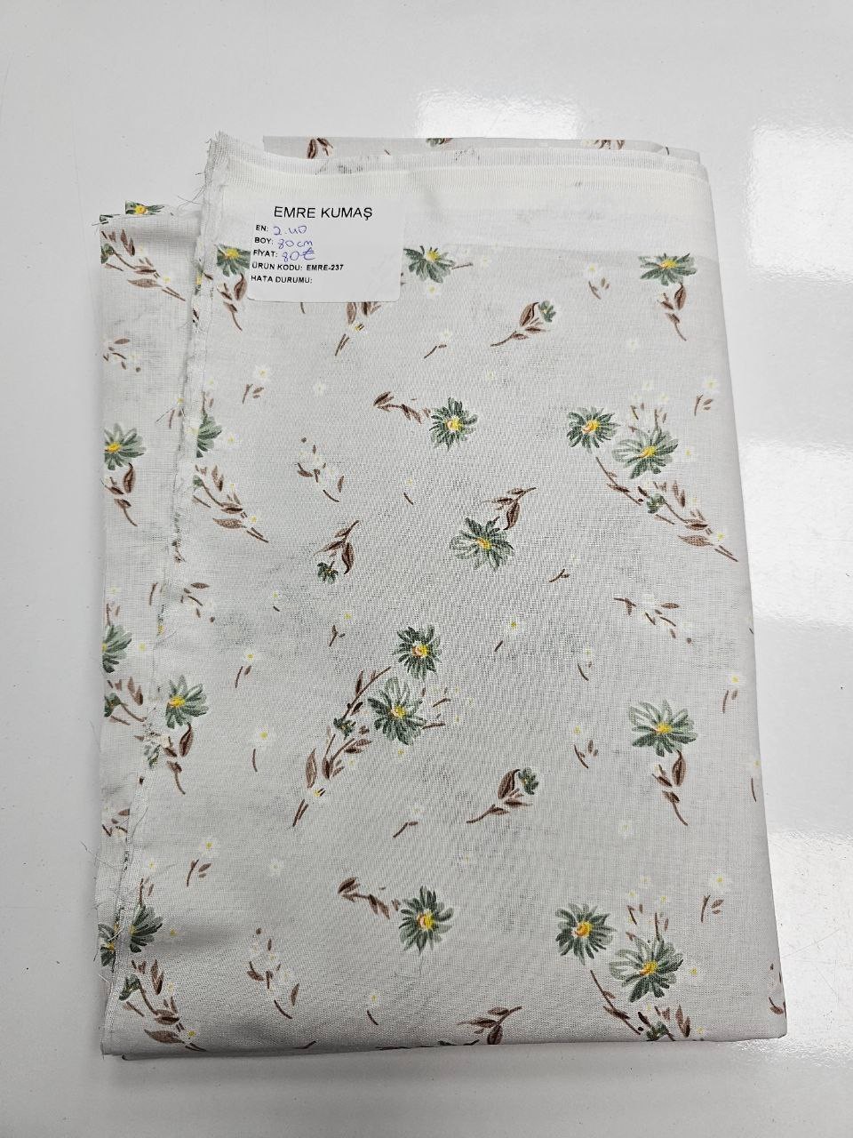 Mini Yeşil Çiçekli Nevresimlik Poplin Kumaş