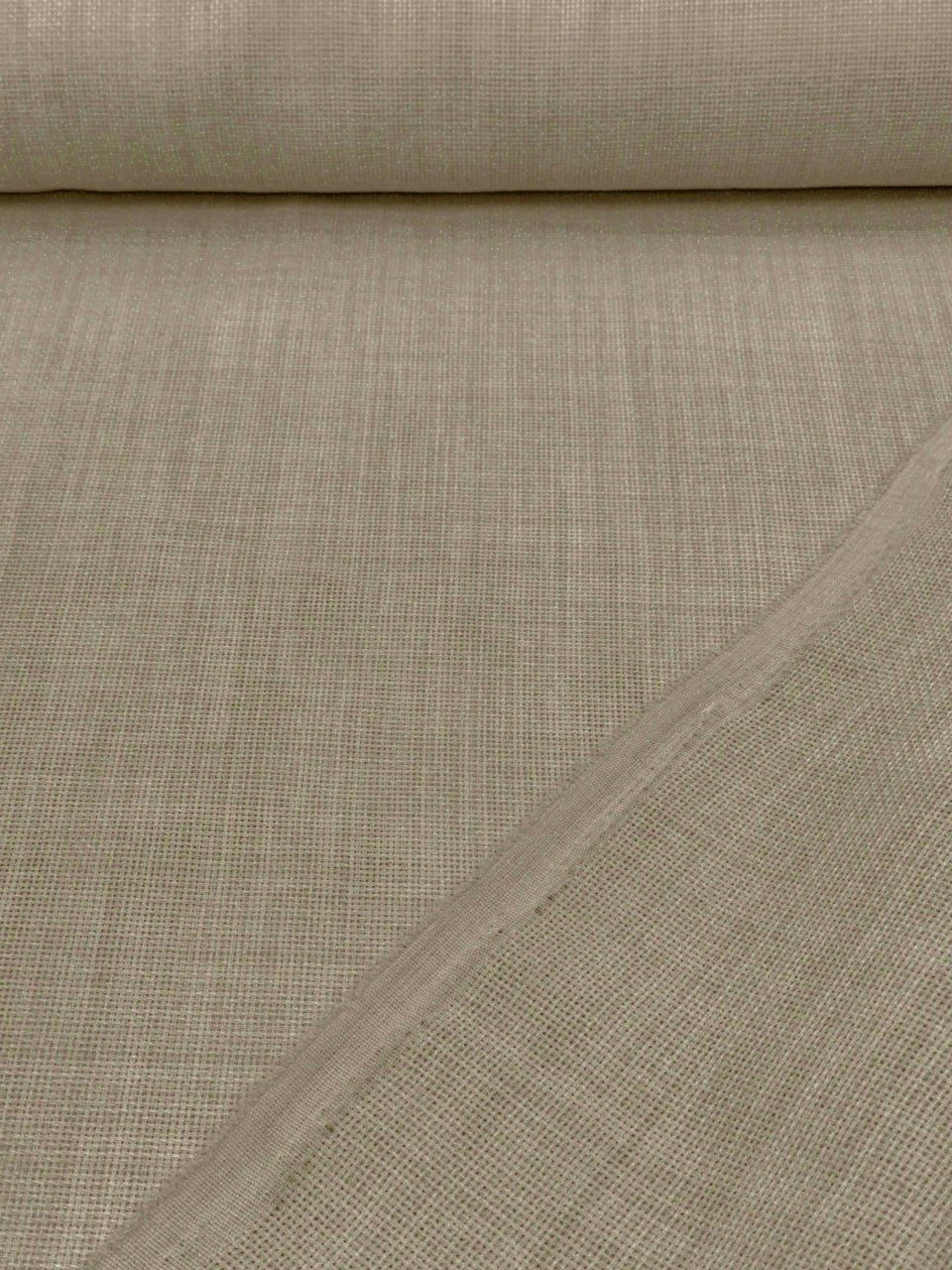 Koyu Kapuçino Simli Linen Kumaş