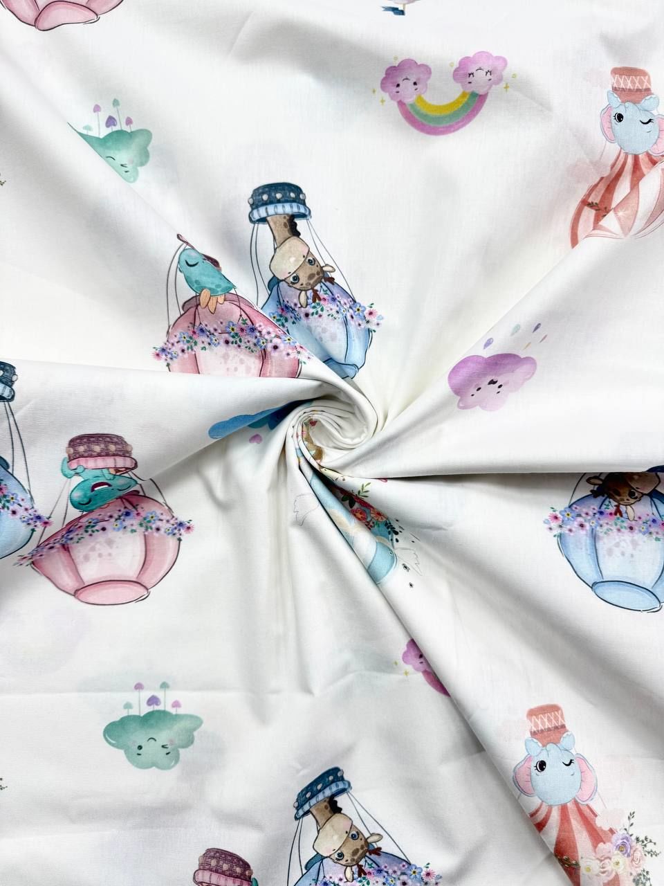 Digital Printed Flying Balloon Patterned Duvet Cover Poplin Fabric