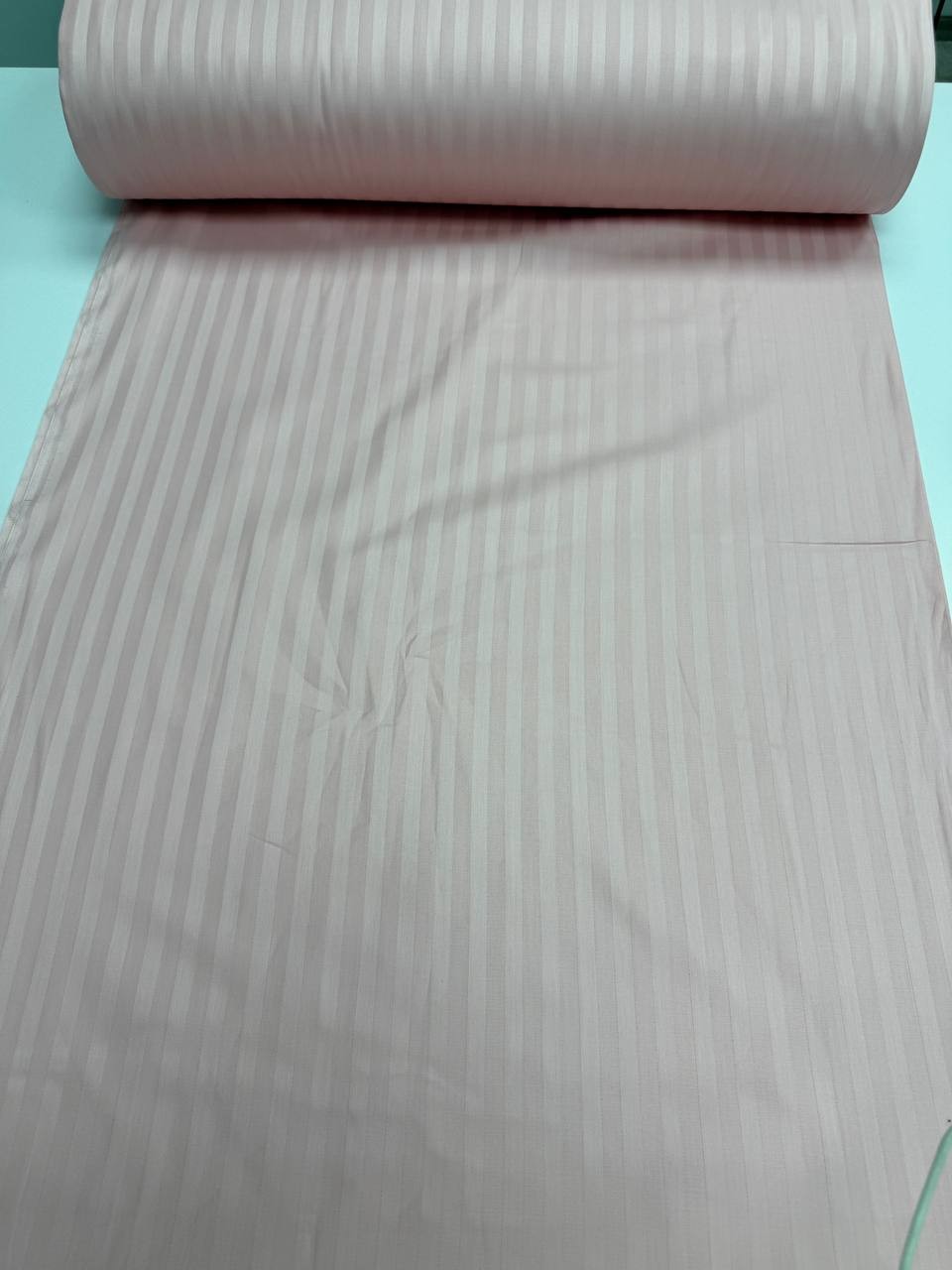 Pudra Çizgili %100 Pamuk Saten
