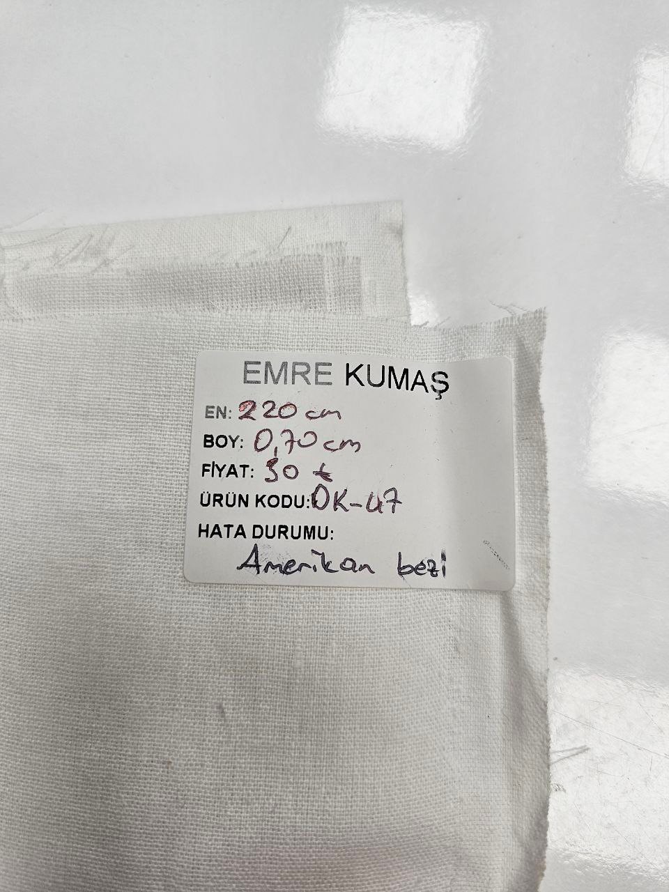 Ekru  Renk Amerikan Bezi Kumaşı