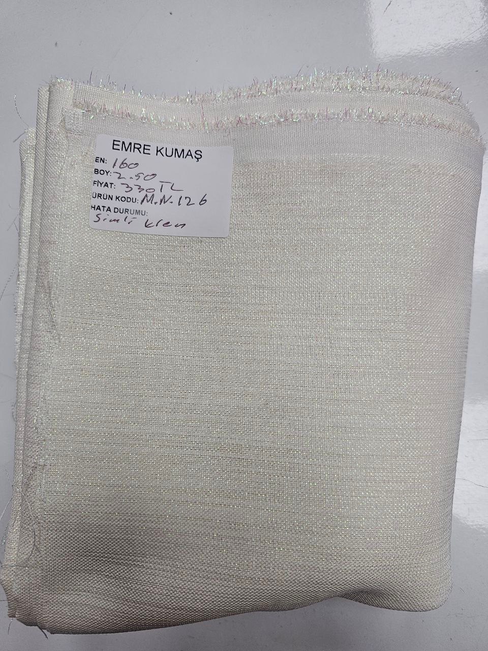 Cream Glitter Gardenia Fabric