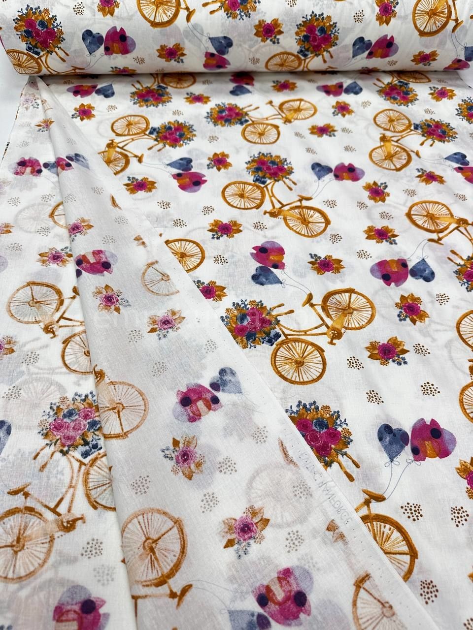 Floral Bicycle Pattern Duvet Cover Poplin Fabric