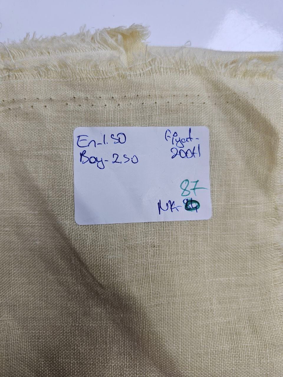 Soft Sarı Renk Giyimlik Keten Kumaş