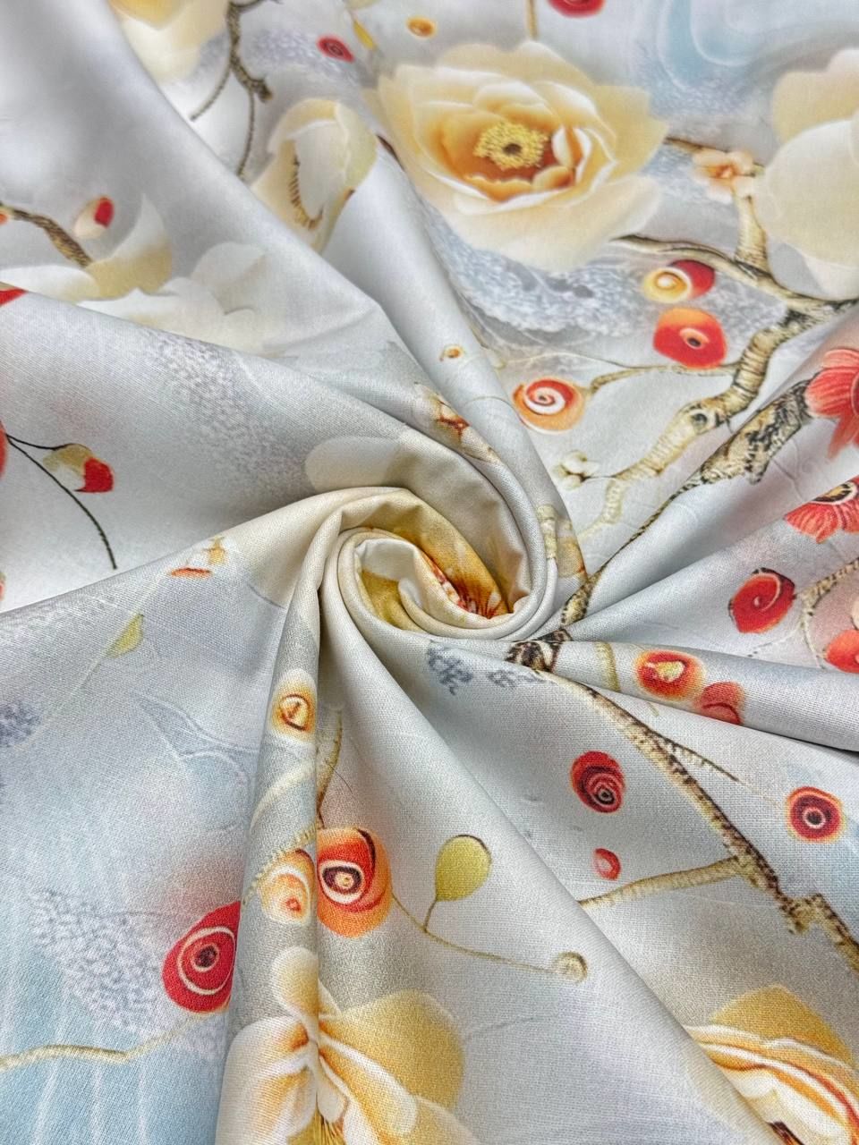 Dijital Baskı Desenli Nevresimlik Poplin Kumaş