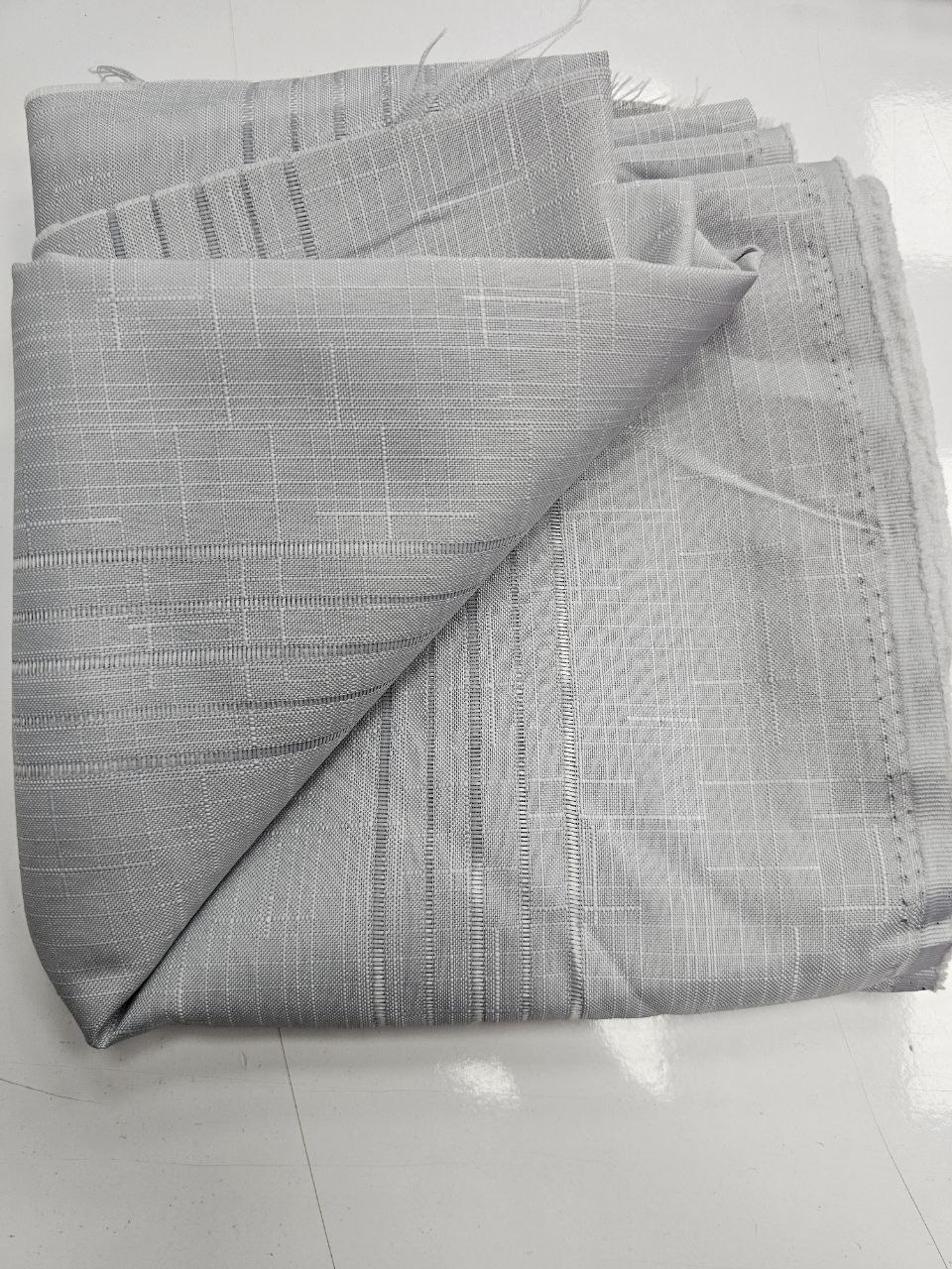 Grey Openwork Swedish Linen Fabric