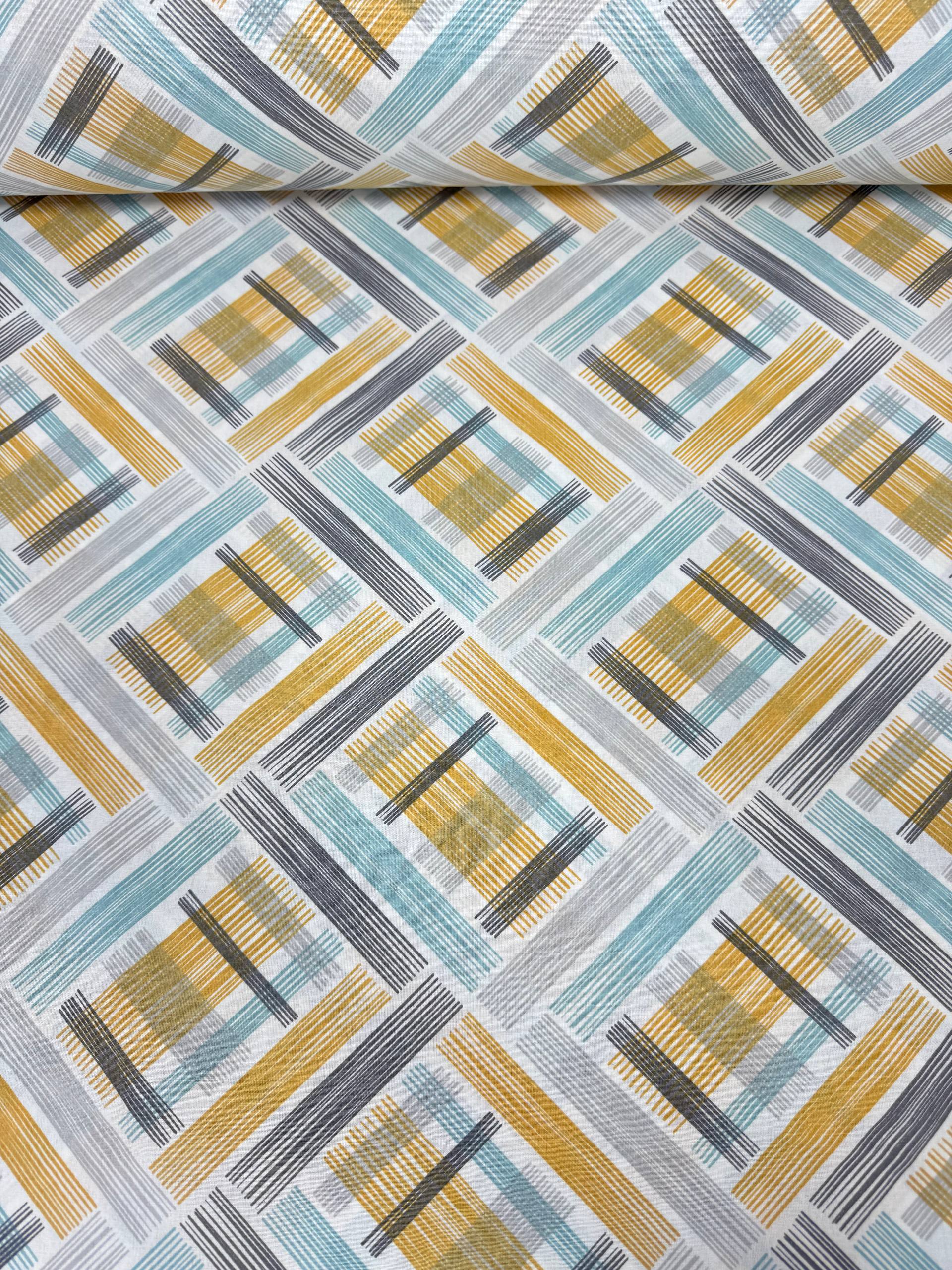 Premier Lotus Flower Pattern 100% Cotton Poplin Duvet Cover Fabric - Sarı