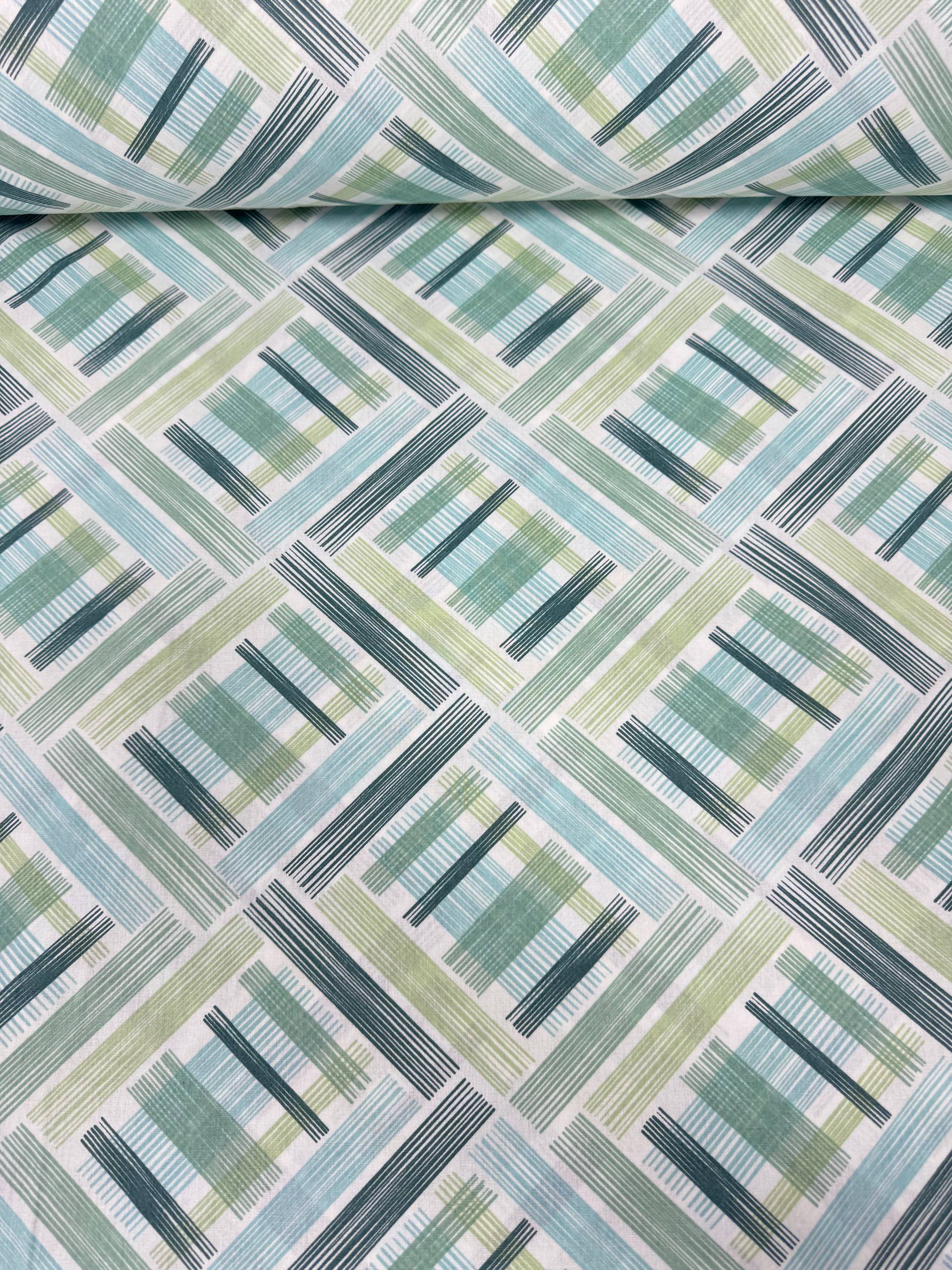 Premier Lotus Flower Pattern 100% Cotton Poplin Duvet Cover Fabric - Nil Yeşili