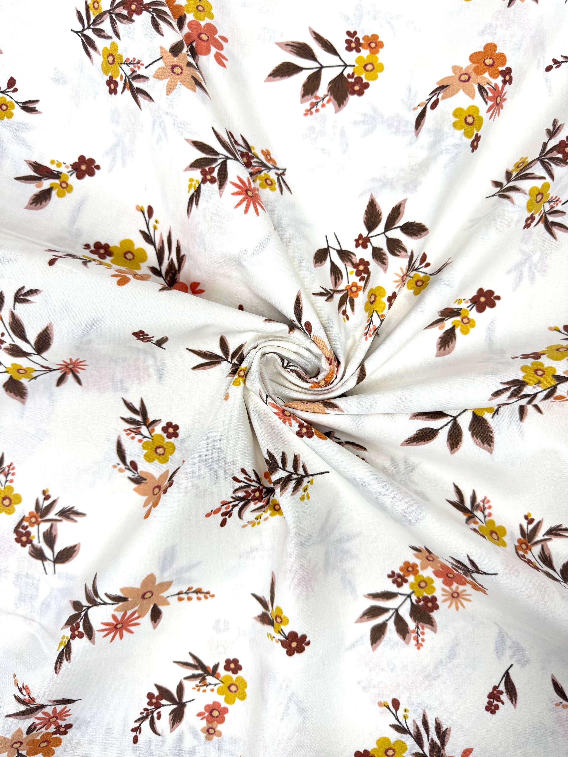 Premier Lotus Flower Pattern 100% Cotton Poplin Duvet Cover Fabric