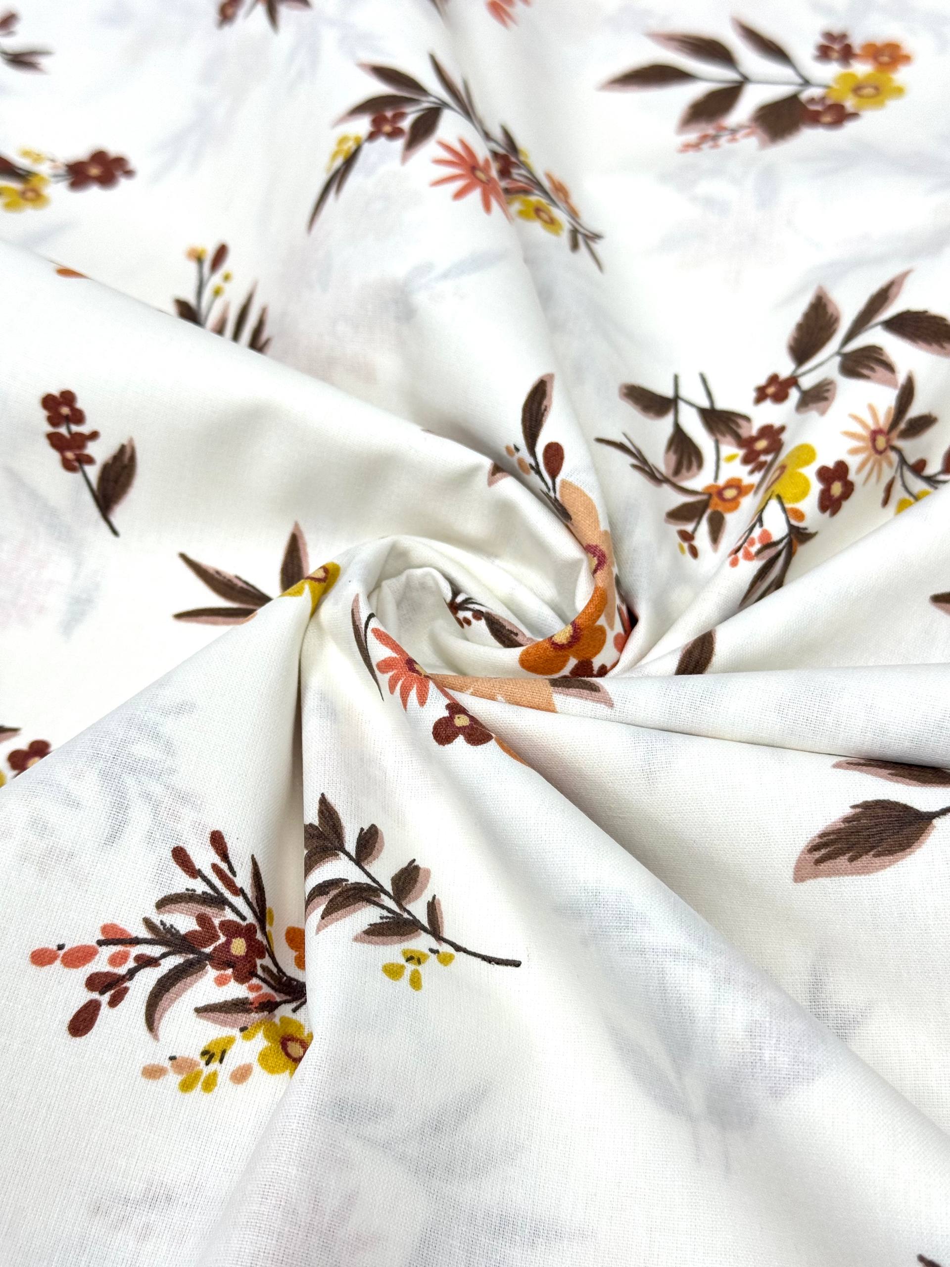 Premier Lotus Flower Pattern 100% Cotton Poplin Duvet Cover Fabric
