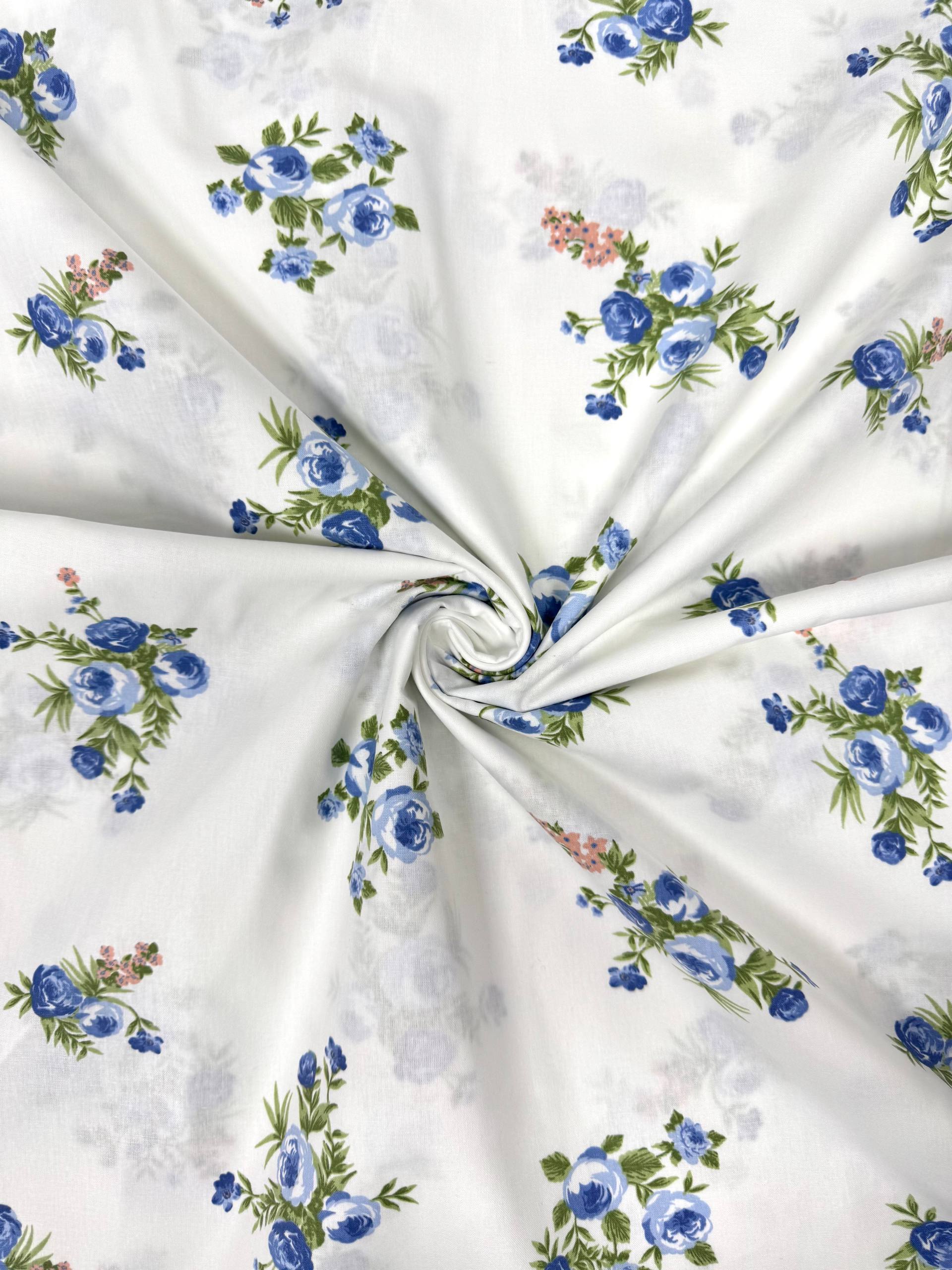 Premier Lotus Flower Pattern 100% Cotton Poplin Duvet Cover Fabric