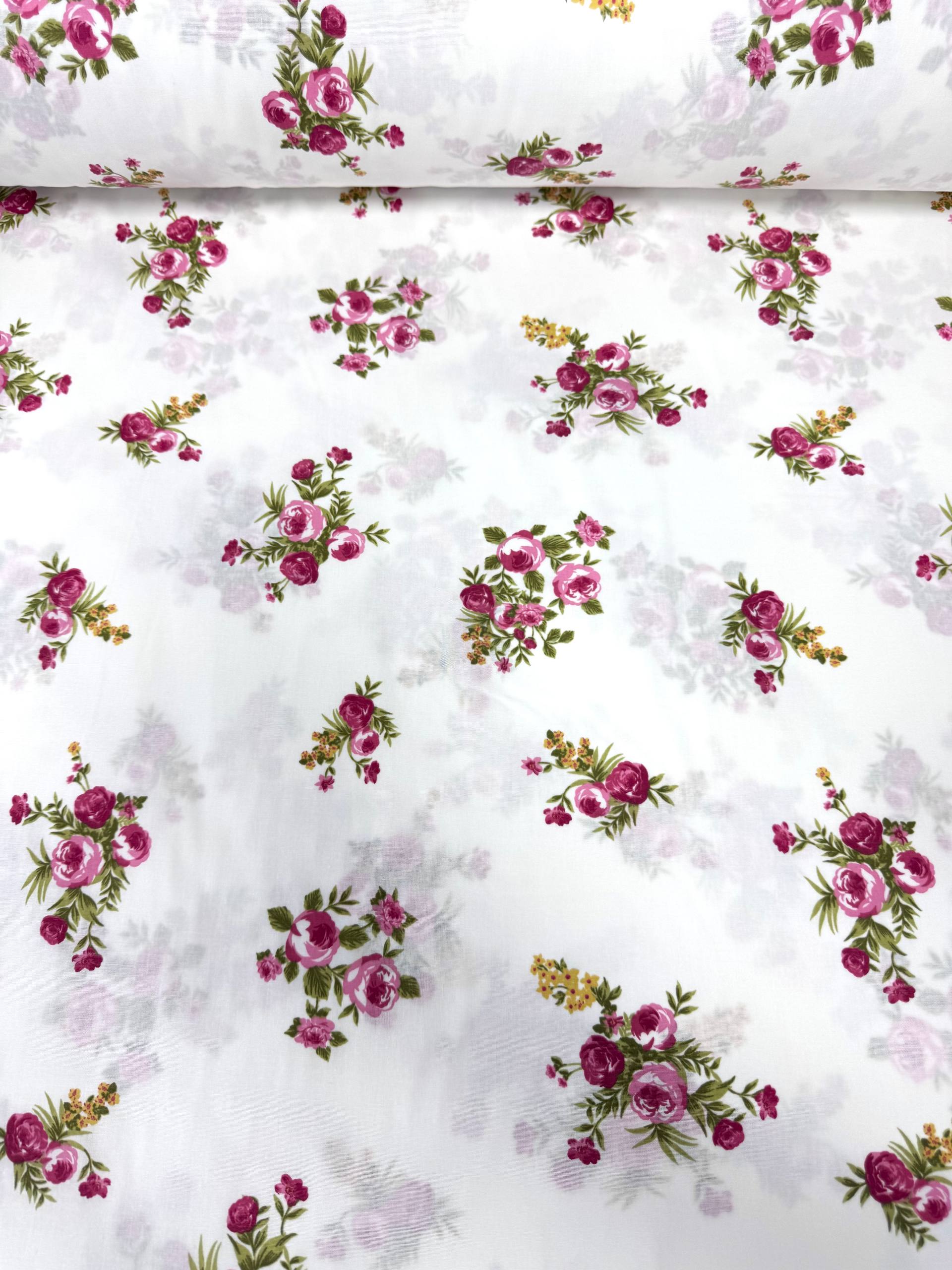 Premier Lotus Flower Pattern 100% Cotton Poplin Duvet Cover Fabric - Kırmızı