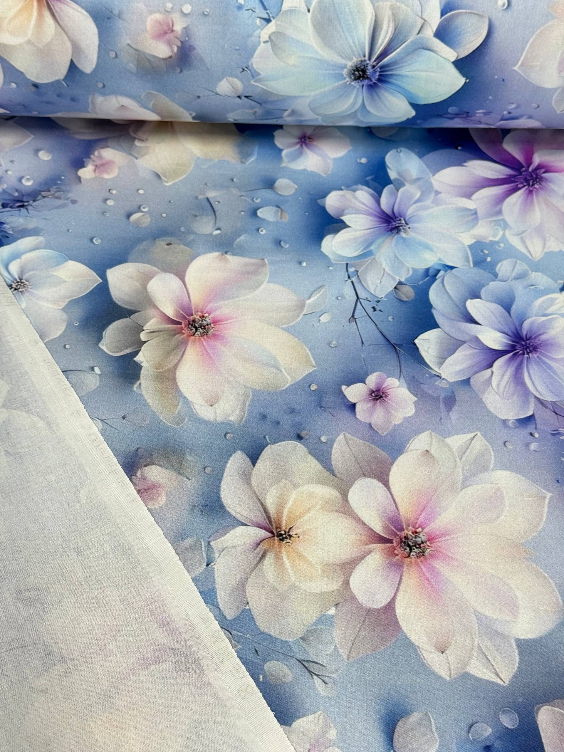 Dijital Baskı Desenli Nevresimlik Poplin Kumaş