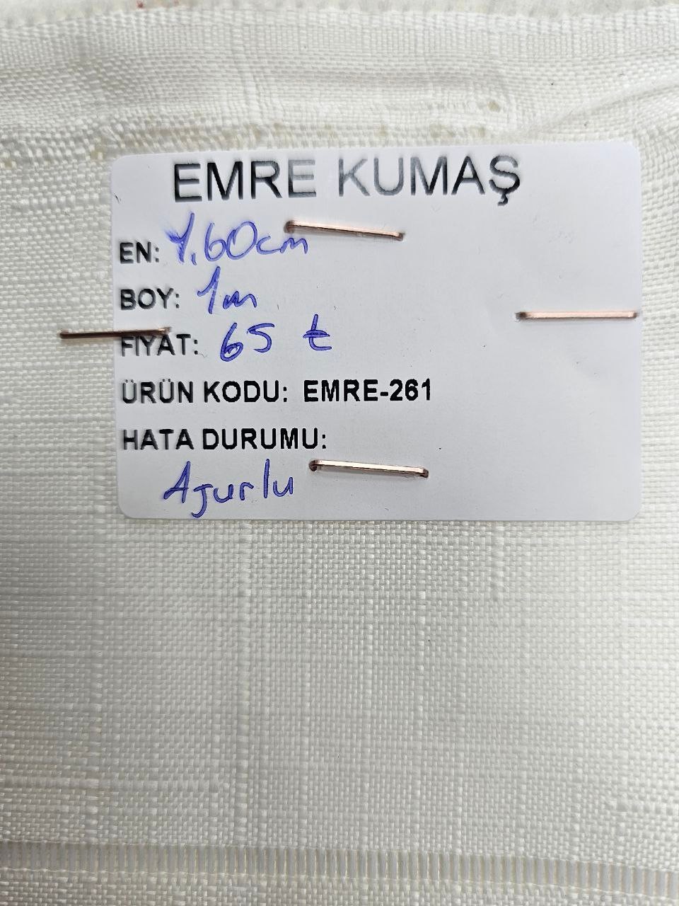Ekru Ajurlu İsveç Keteni Kumaş