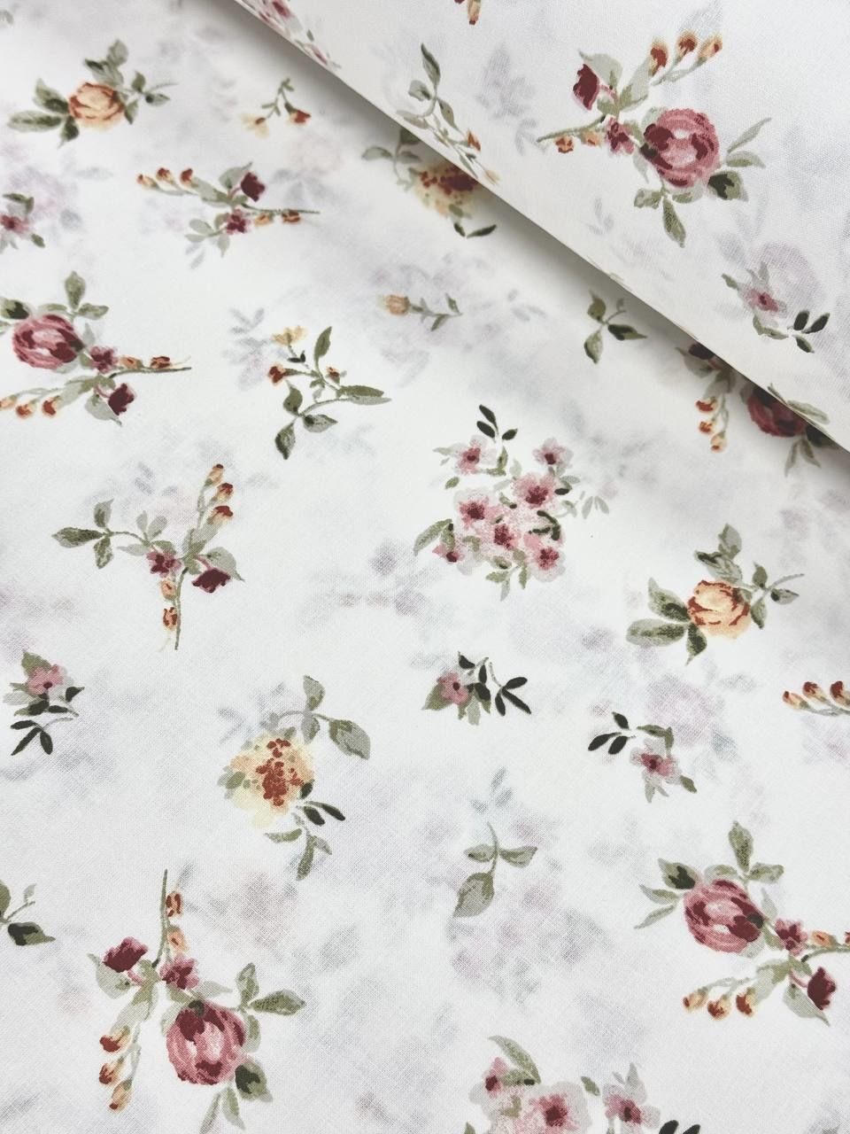 Wella Gül Desen %100 Pamuk Nevresimlik Poplin Kumaş