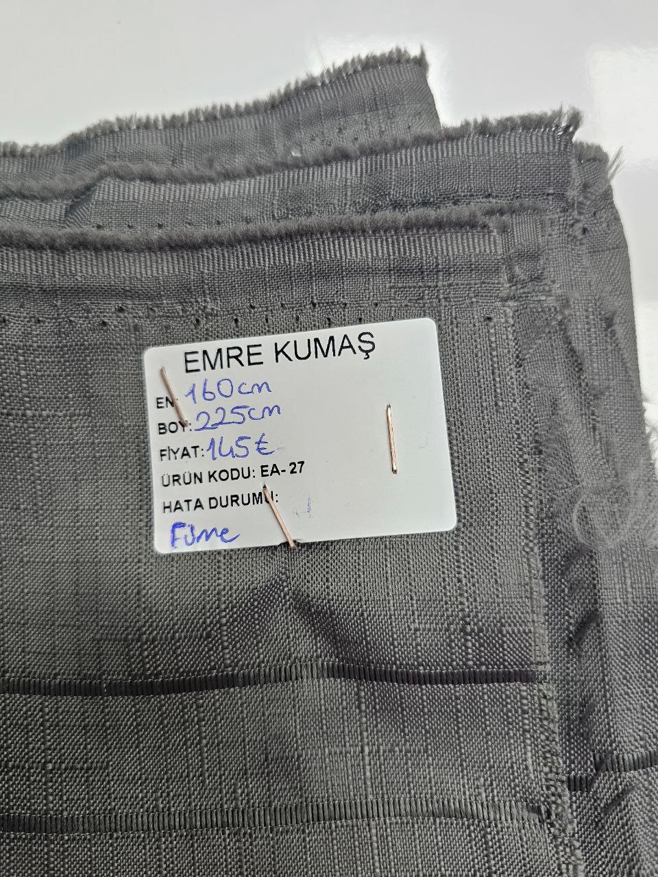 Füme Renk Ajurlu İsveç Keteni Kumaş