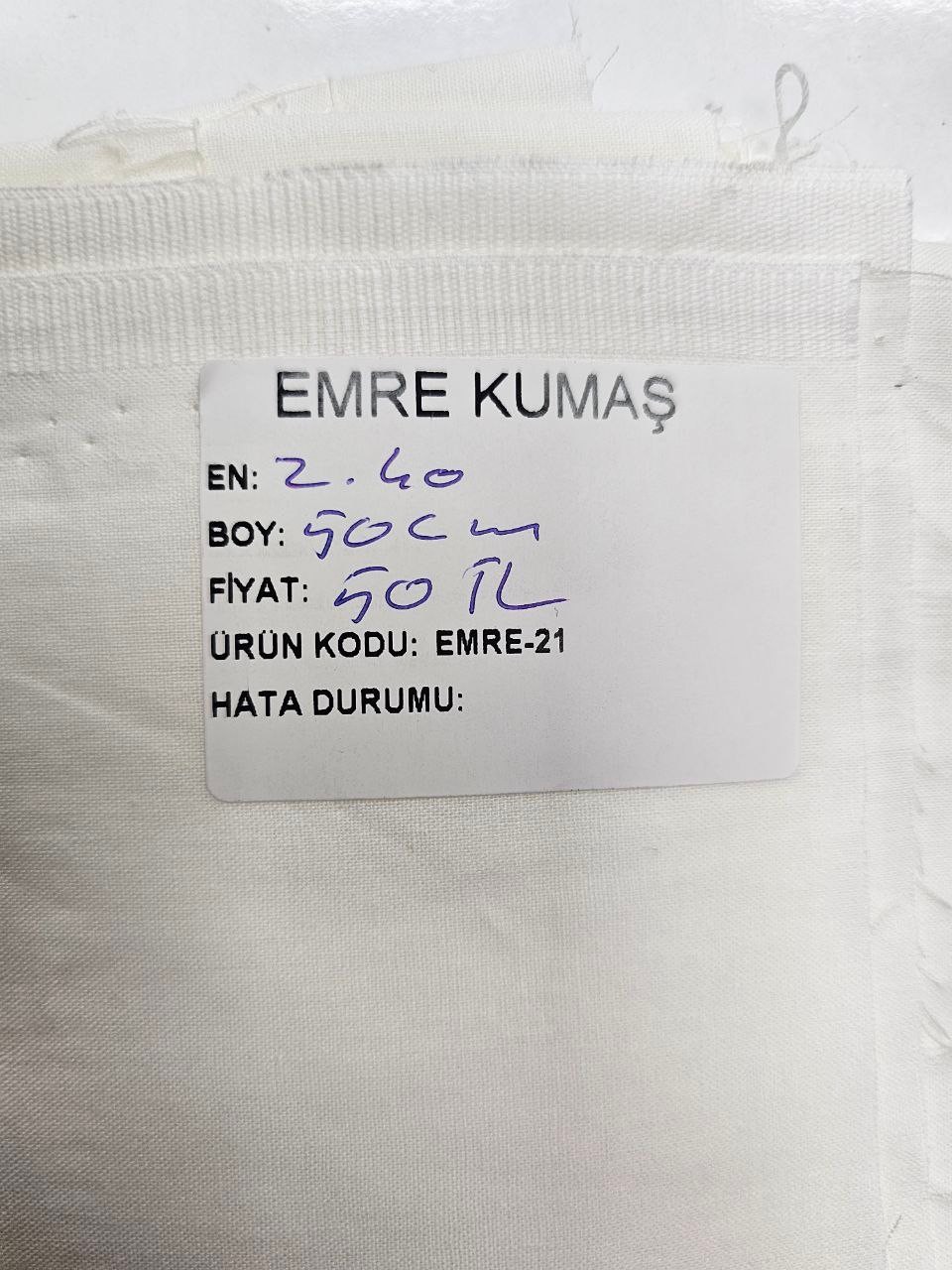 Beyaz Renk Nevresimlik Poplin Kumaş