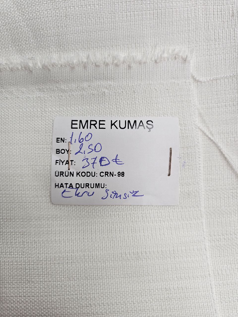 Ekru Renk Simsiz Gardenya Kumaş