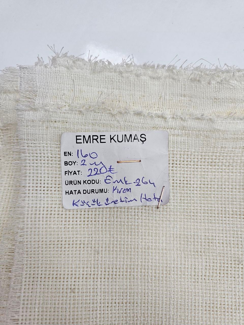 Krem Renk Simsiz Linen Kumaş
