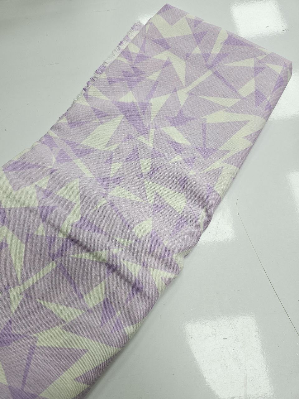 Lilac Triangle Patterned Duck Fabric