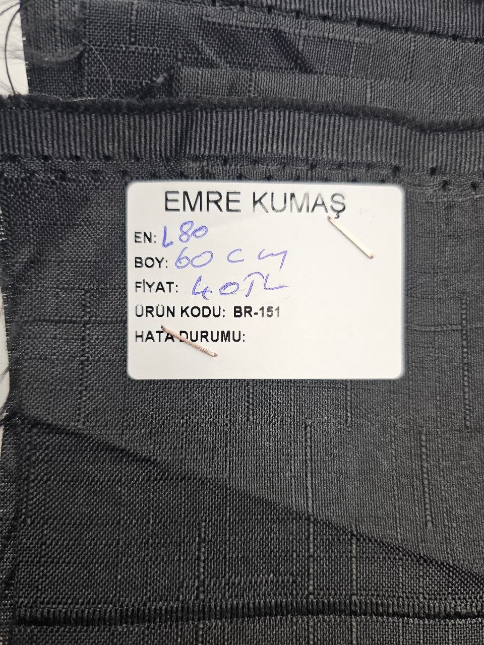Siyah Ajurlu İsveç Keteni Kumaş