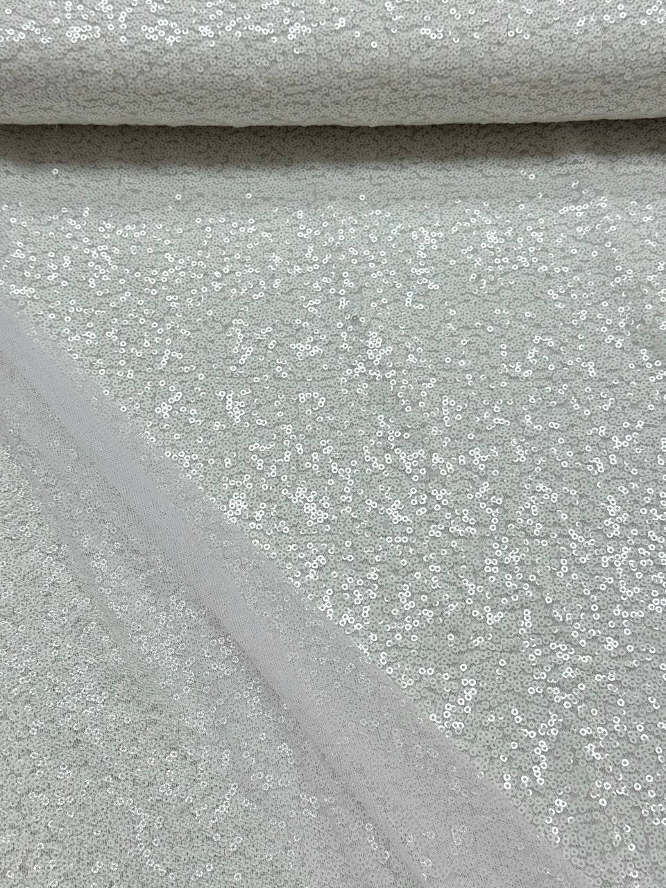 White Sequin Fabric