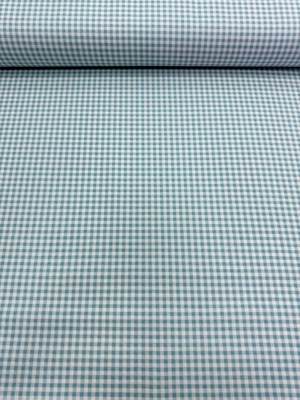 قماش بطة غينغهام أخضر نيلي - قماش بطة