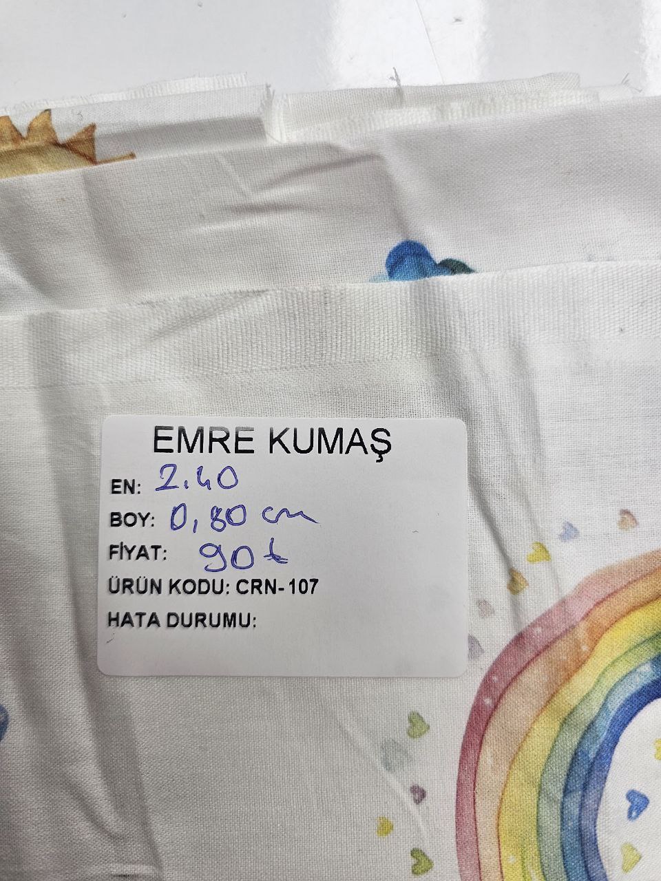 Gökkuşağı Desenli Nevresimlik Poplin Kumaş