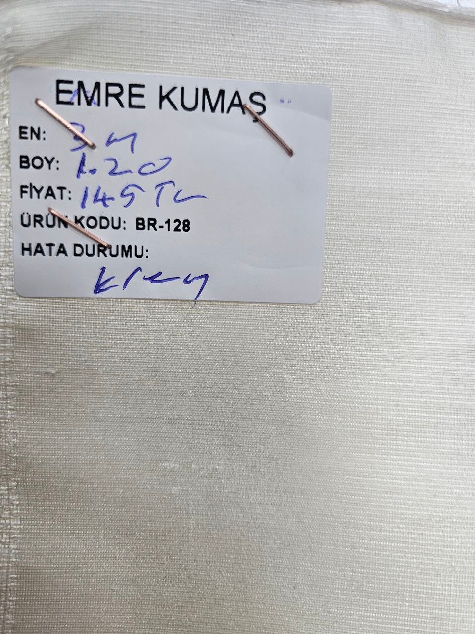 Krem Renk Osmanlı İpeği Kumaşı