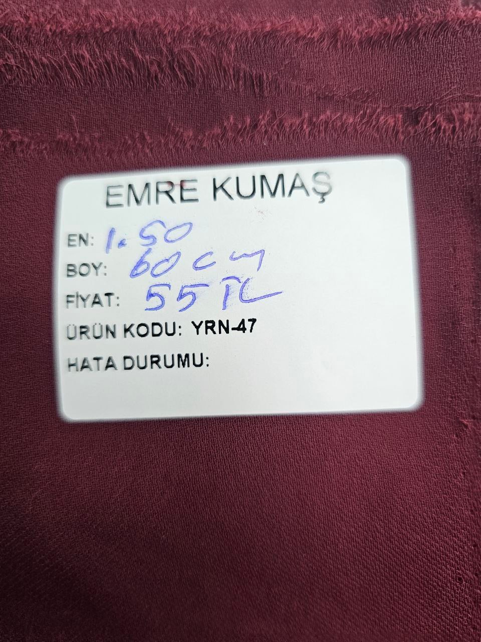 Vişne Çürüğü Renk Giyimlik Krep Kumaş