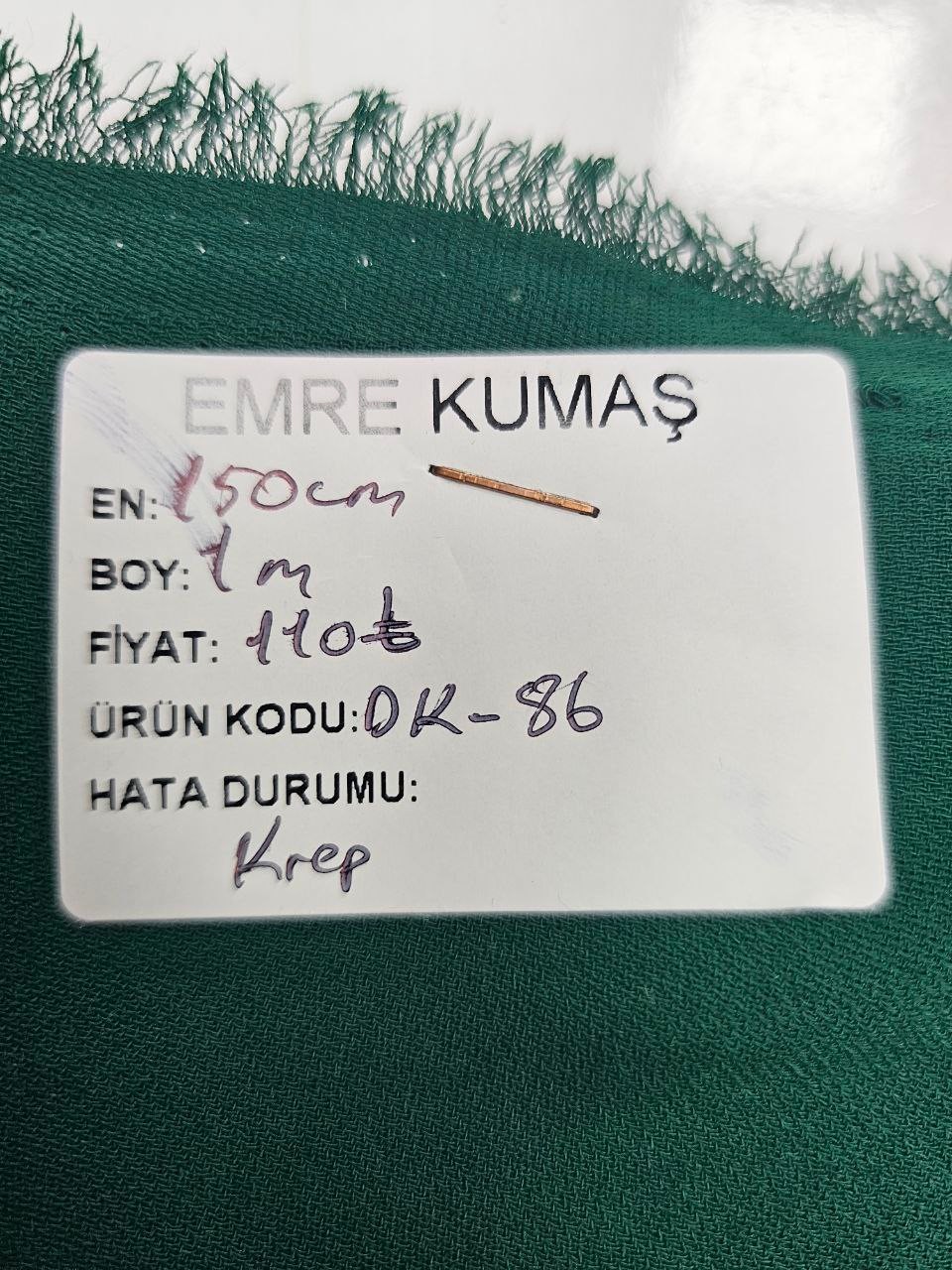 Zümrüt Yeşili Renk Krep Kumaş
