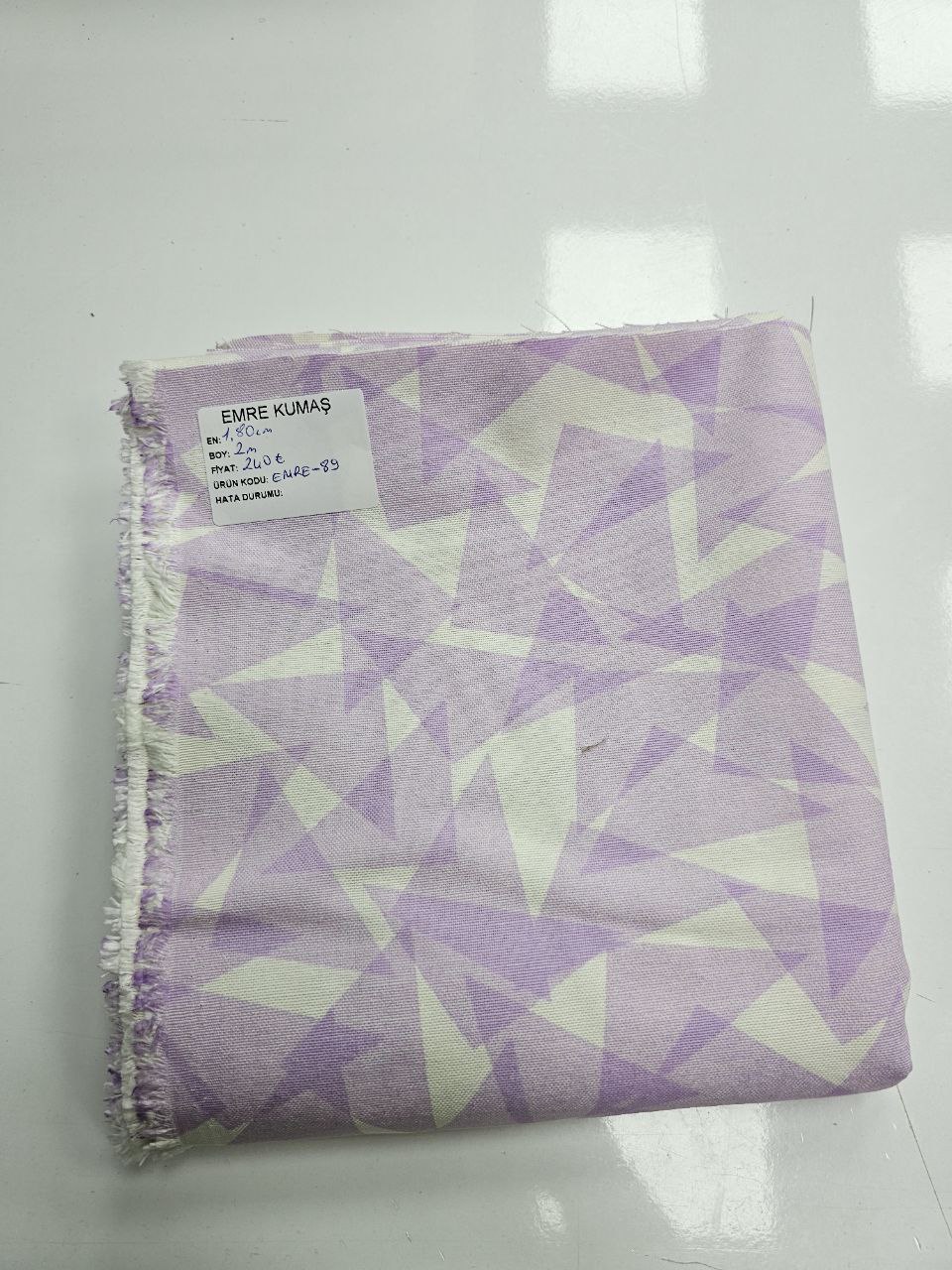 Lilac Triangle Patterned Duck Fabric